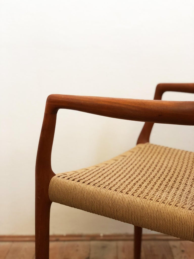 Dining Chairs, Model 67 by Niels O. Møller in Teak and Paper Cord, Set of 2 For Sale 1