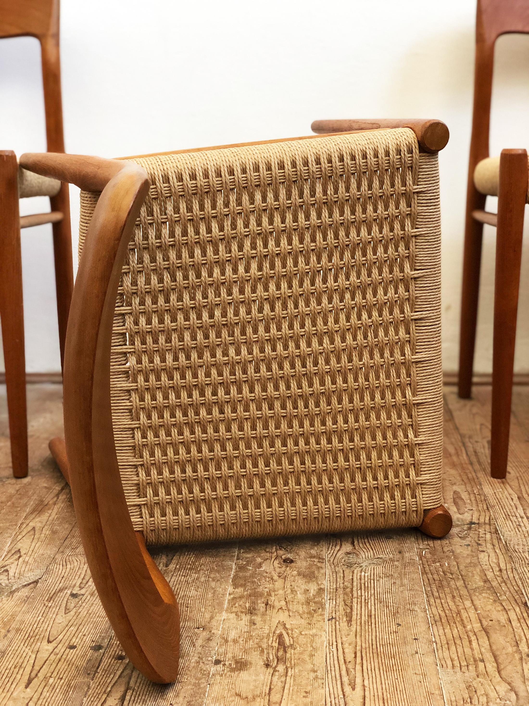 Dining Chairs, Model 75 by Niels O. Møller in Teak and Paper Cord, Set of 4 5