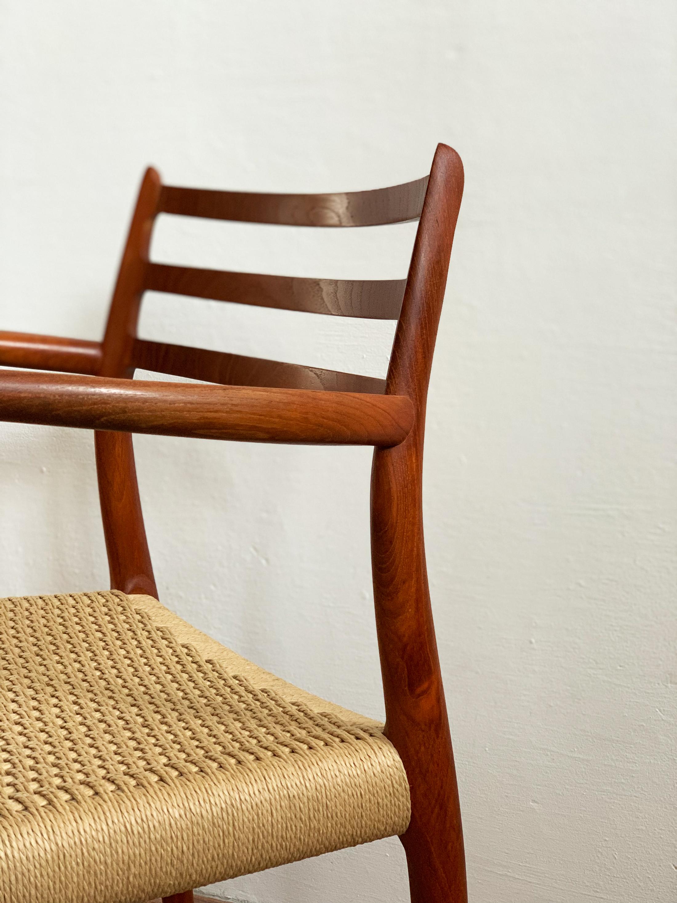Dining Chairs, Model 78 and 62 by Niels O. Møller in Teak and Leather, Set of 8 For Sale 7