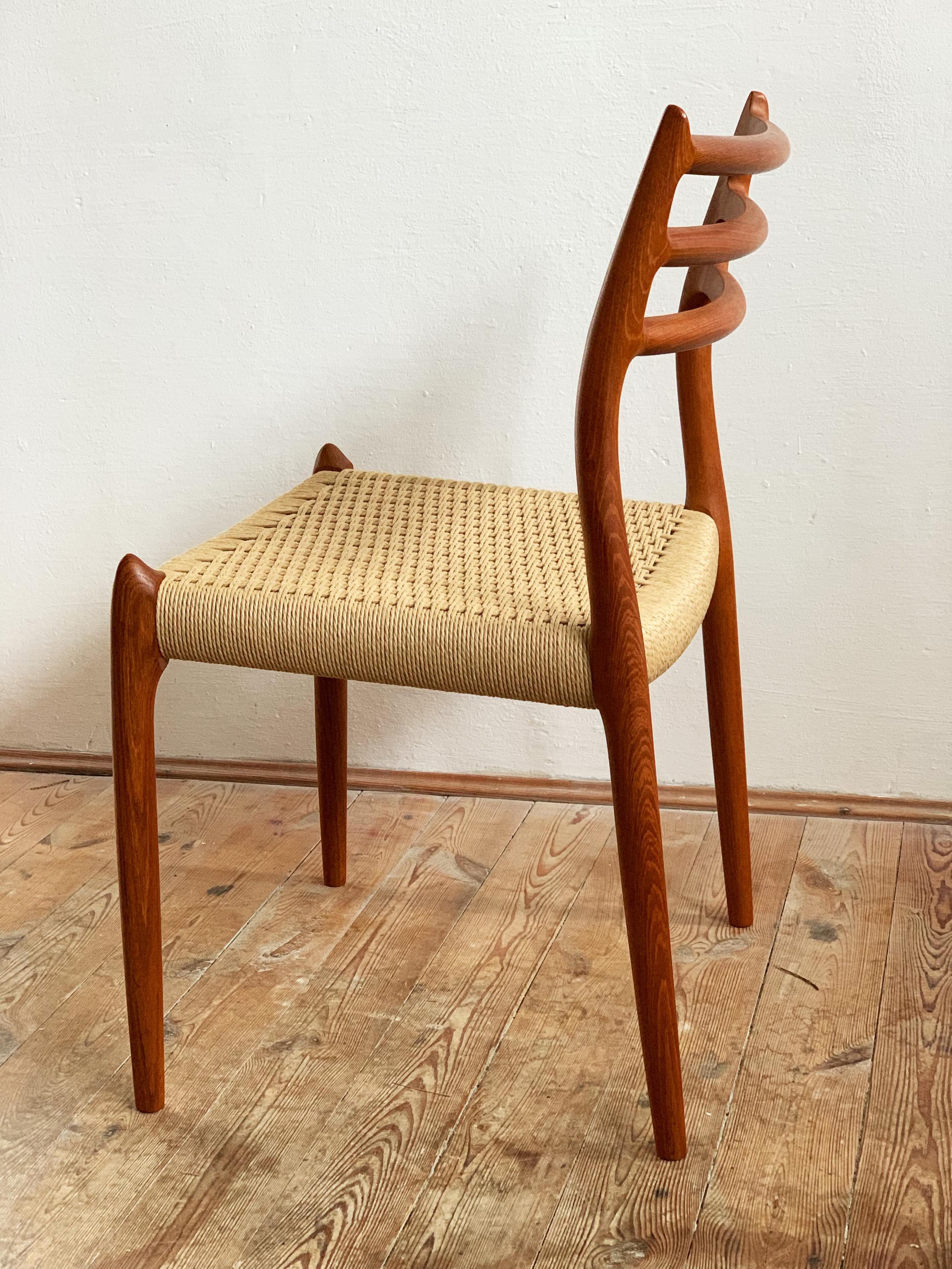 Dining Chairs, Model 78 and 62 by Niels O. Møller in Teak and Leather, Set of 8 In Good Condition For Sale In Munich, Bavaria
