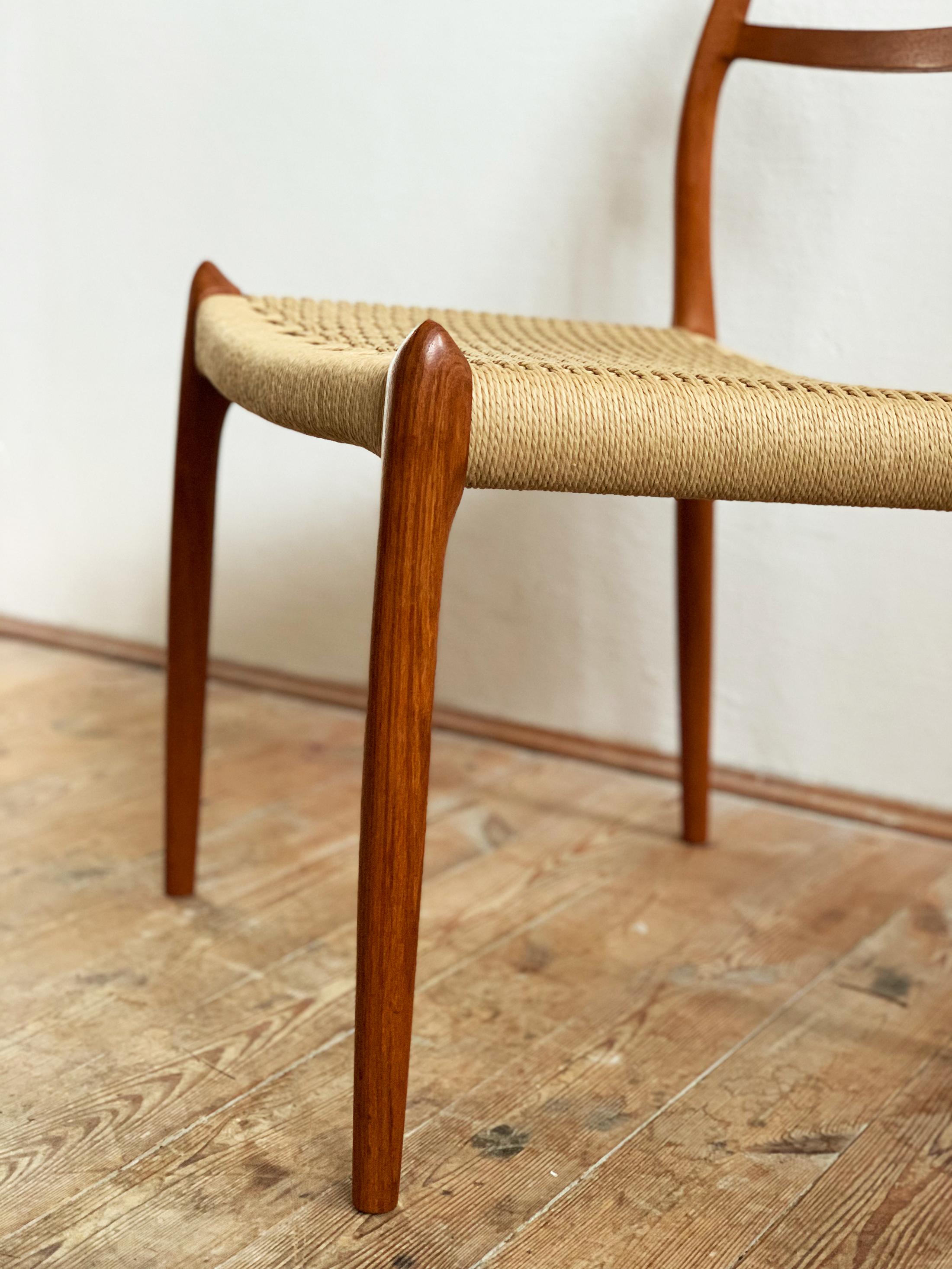 Dining Chairs, Model 78 and 62 by Niels O. Møller in Teak and Leather, Set of 8 For Sale 2