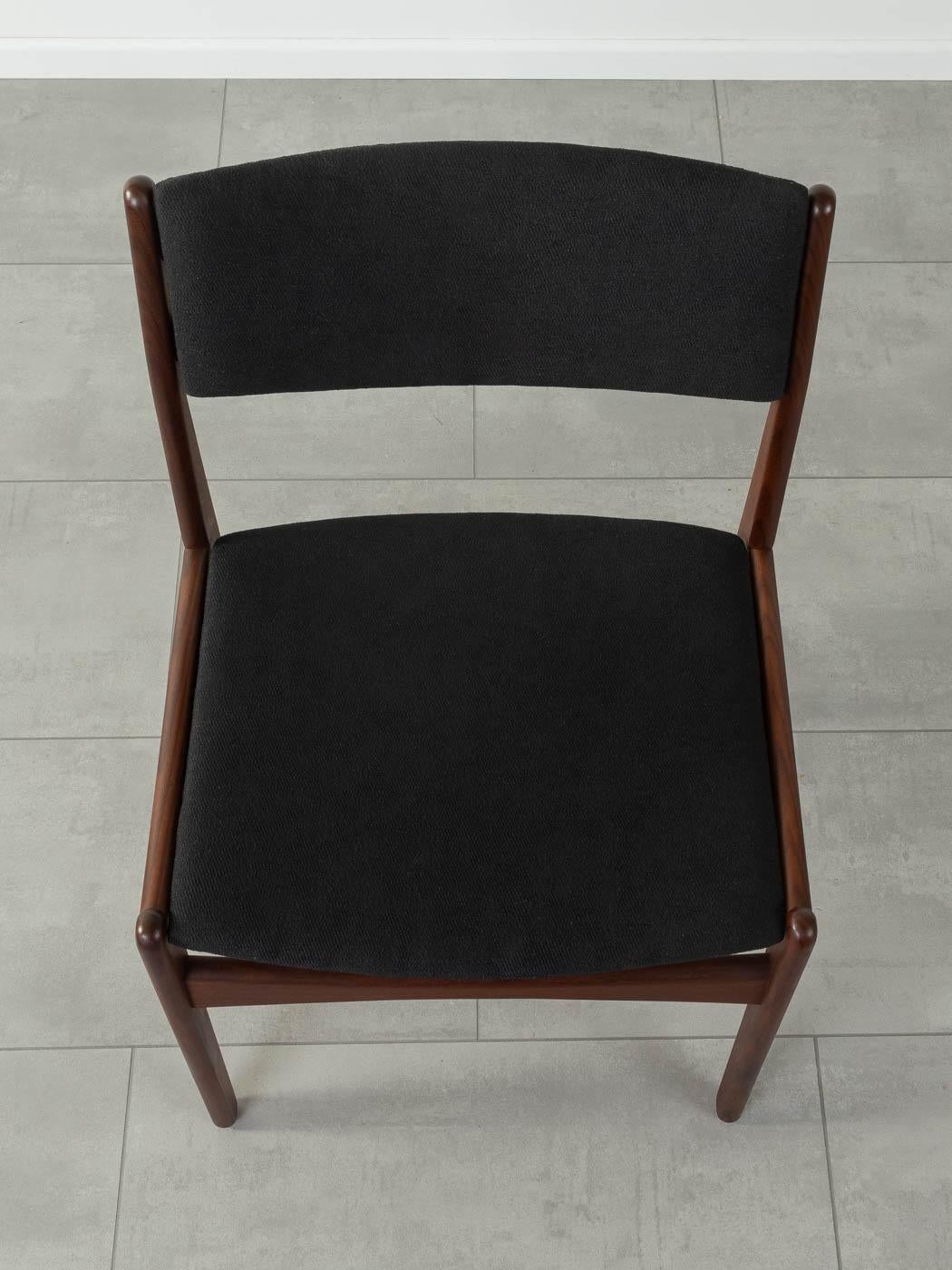 Fabric Dining Chairs Poul Volther 1960s Teak Frem Røjle For Sale