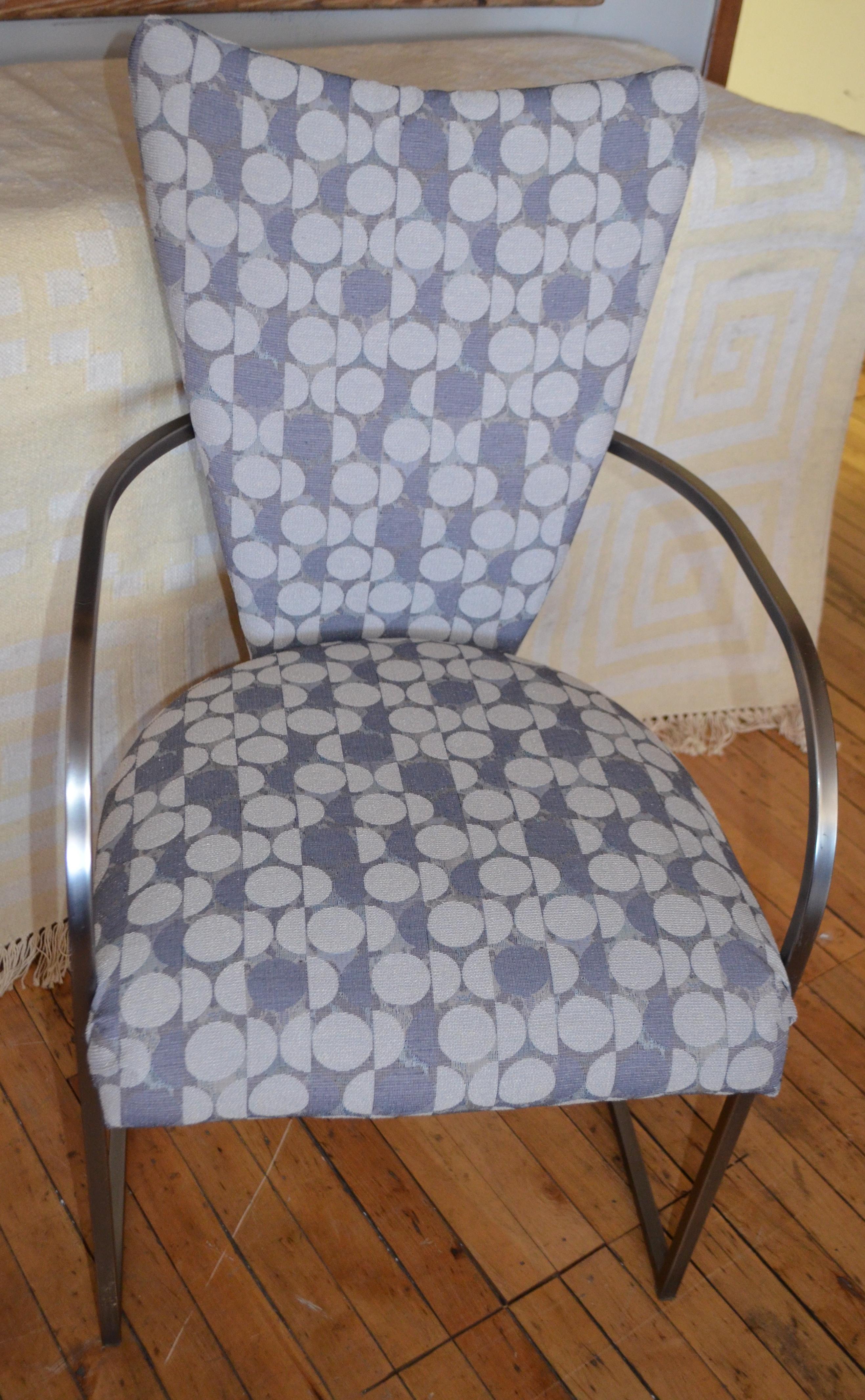 Brushed Dining Chairs, Set of 4, by Design Institute America, Midcentury, Reupholstered For Sale