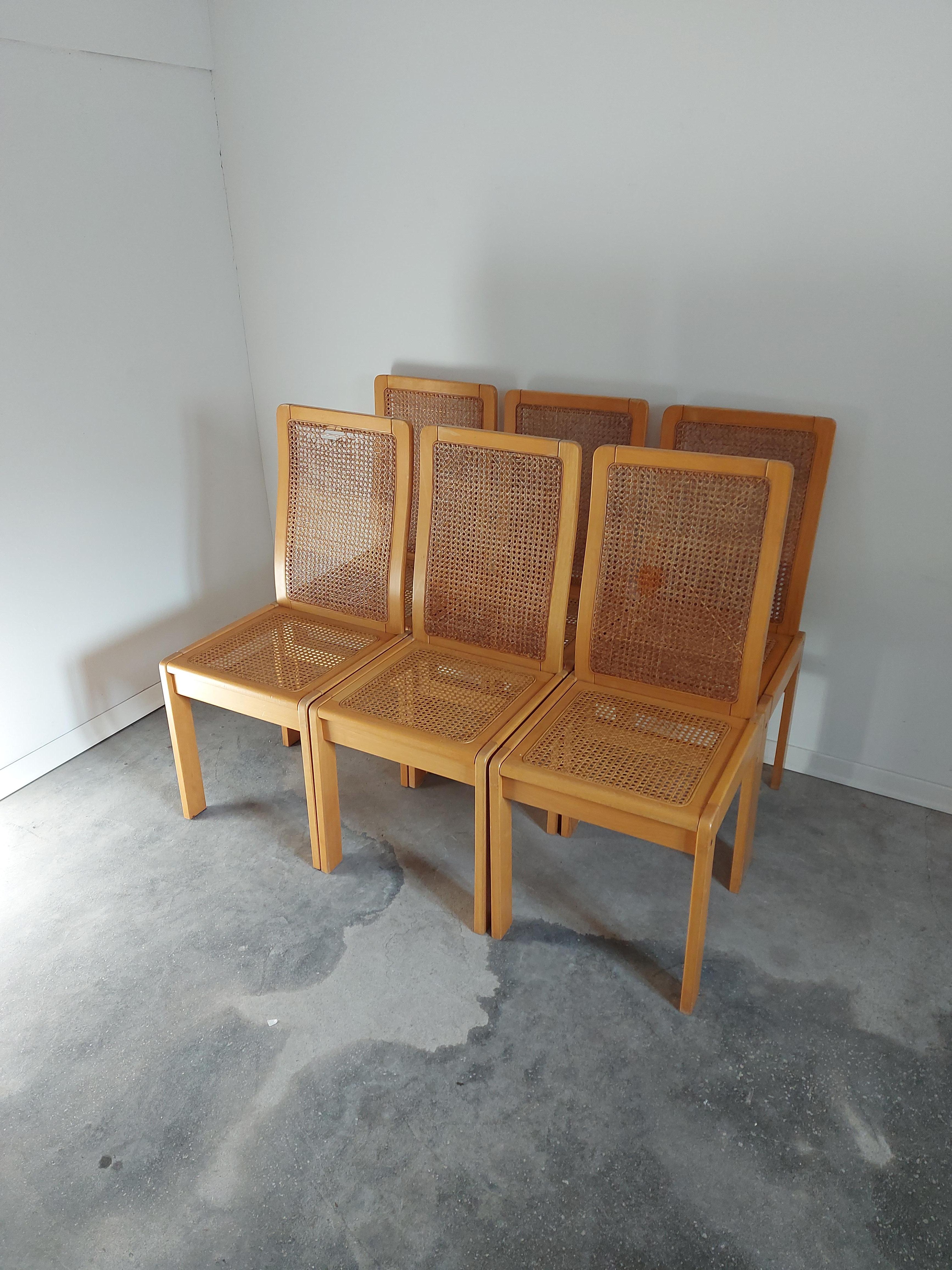 Dining Chairs, Set of 6, 1970s, Very Rare In Good Condition For Sale In Ljubljana, SI
