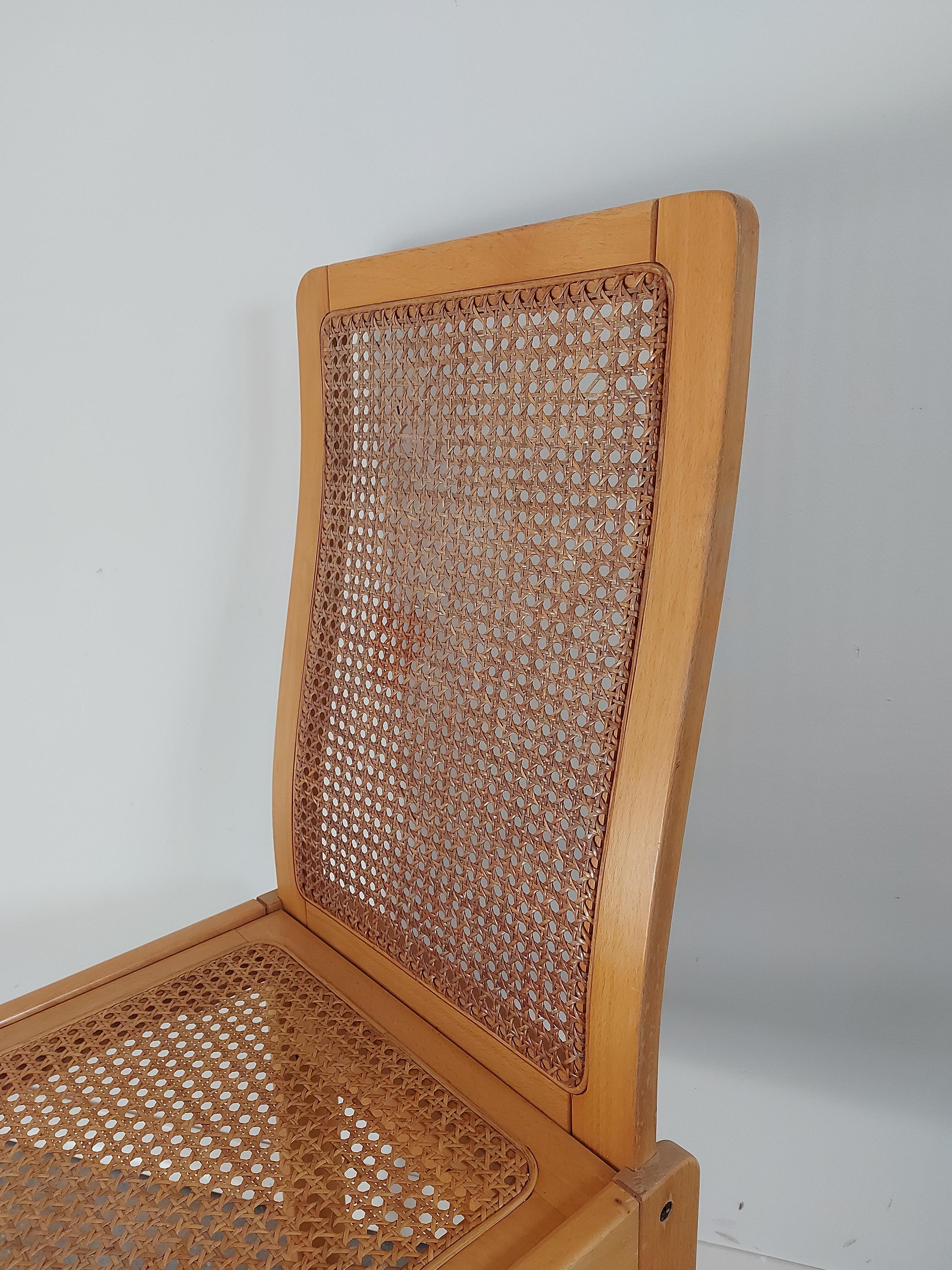 Cane Dining Chairs, Set of 6, 1970s, Very Rare For Sale