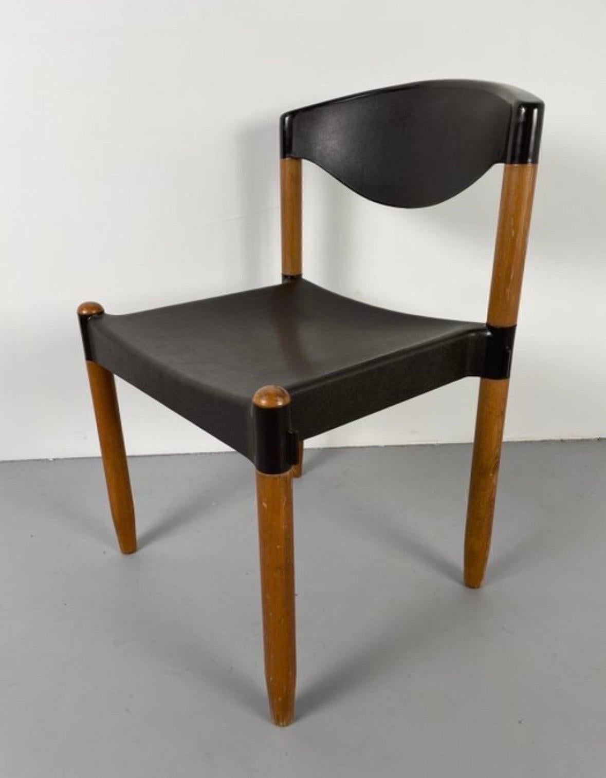  Esszimmerstühle mit Riemen von Hartmut Lohmeyer für Casala, Deutschland, 1970er Jahre, Satz von vier Stühlen im Angebot 1
