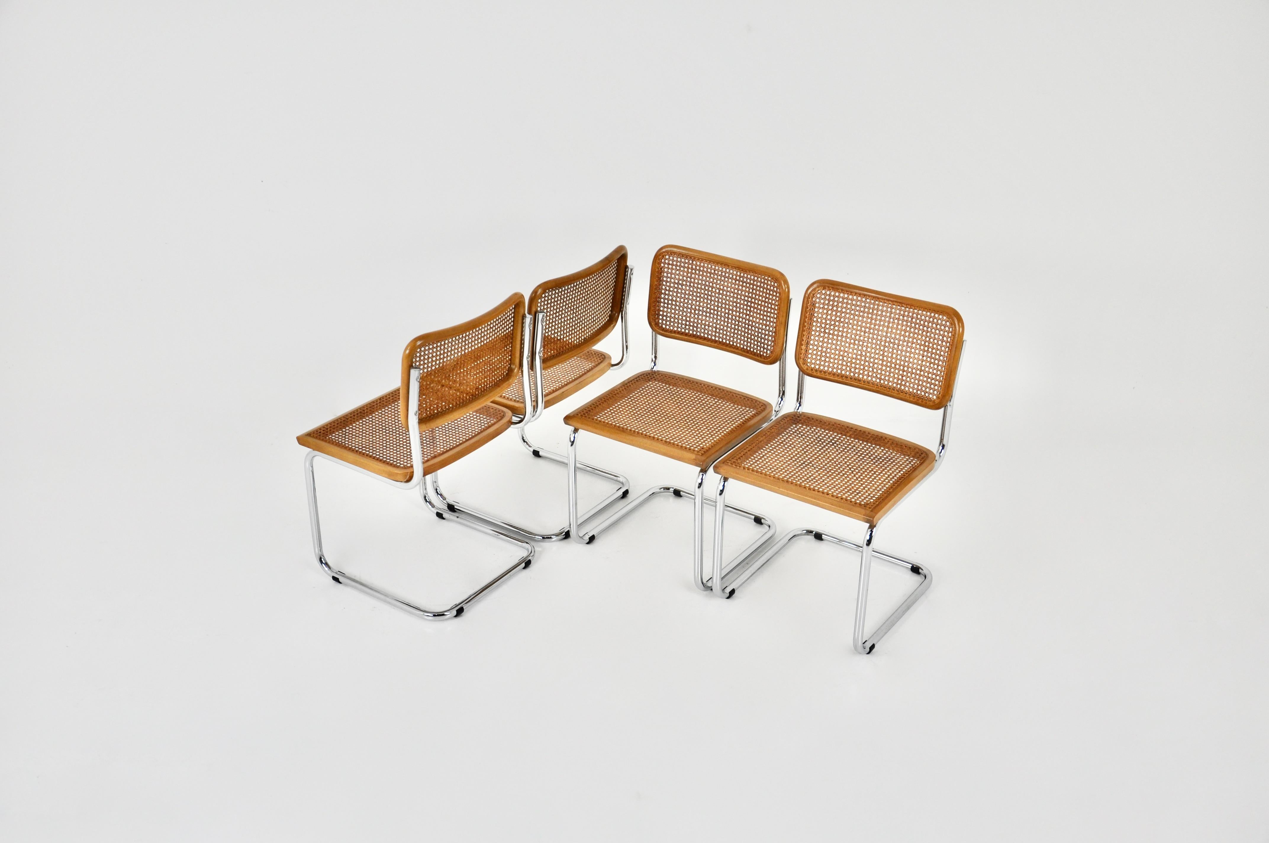 Mid-Century Modern Dining Chairs Style B32 by Marcel Breuer Set of 4