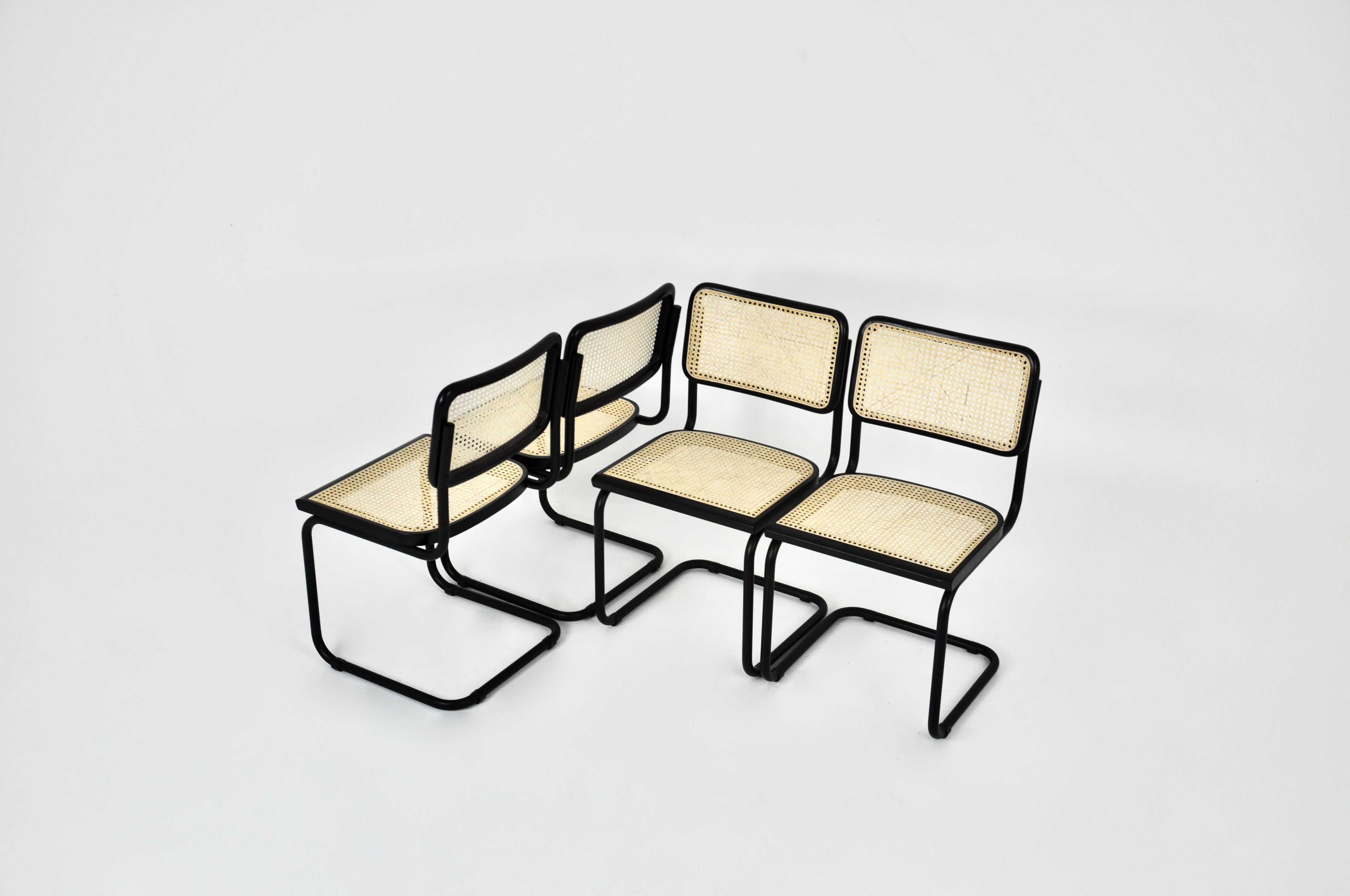 Mid-Century Modern Dining Chairs Style B32 by Marcel Breuer Set of 4 For Sale