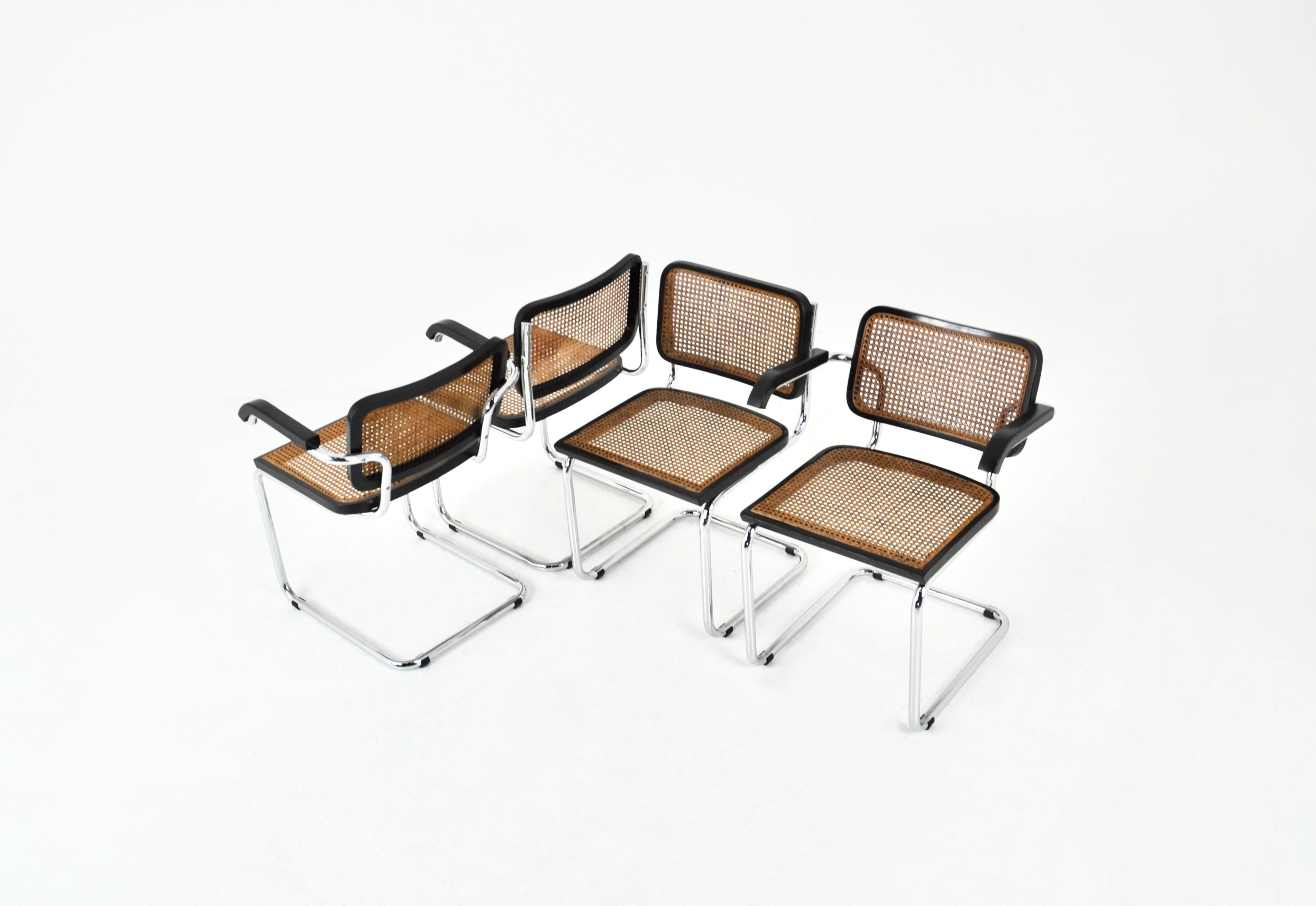 Mid-Century Modern Dining Chairs Style B32 by Marcel Breuer Set of 4