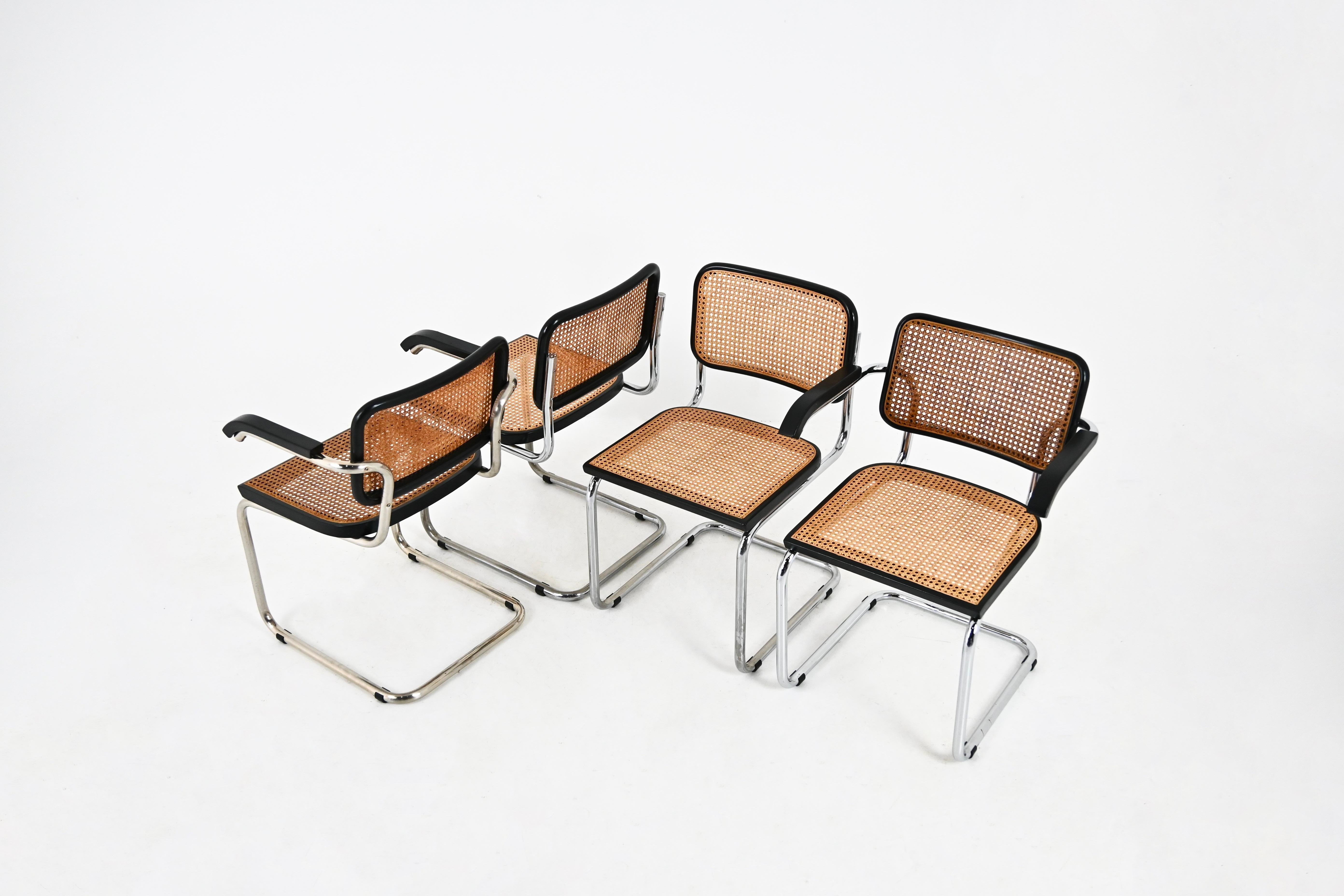 Mid-Century Modern Dining Chairs Style B32 by Marcel Breuer Set of 4