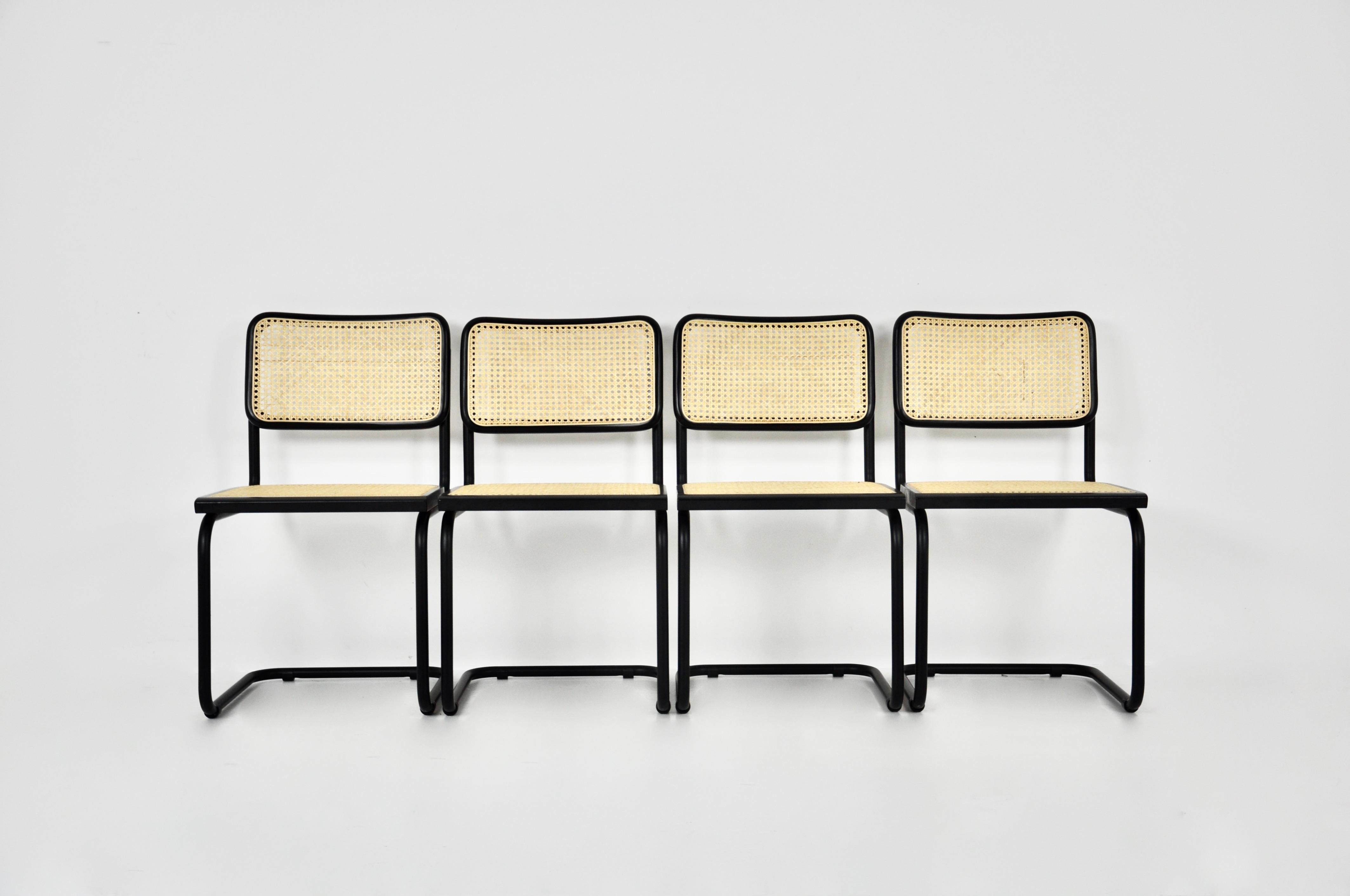 Italian Dining Chairs Style B32 by Marcel Breuer Set of 4 For Sale