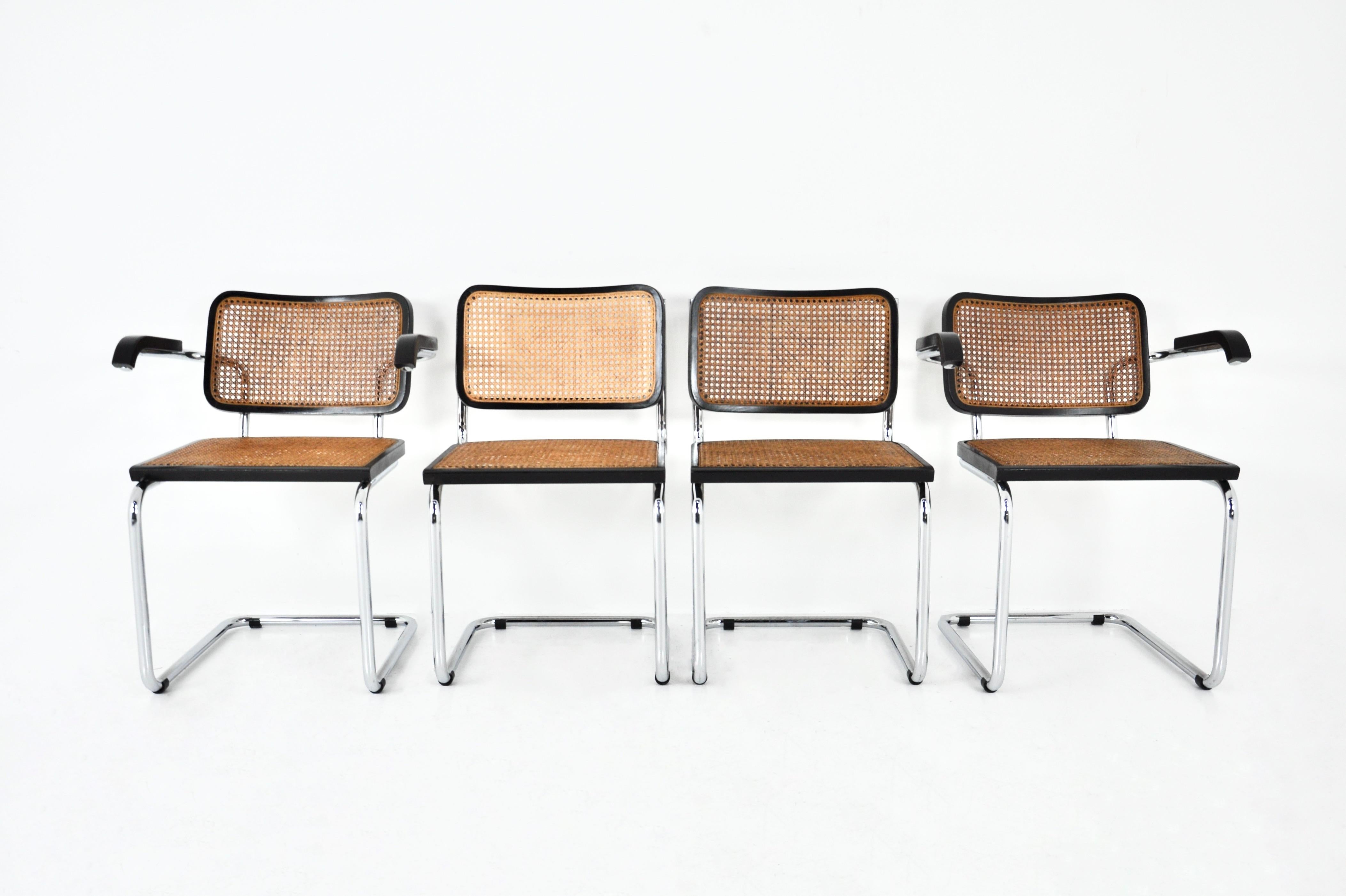 Esszimmerstühle im Stil B32 von Marcel Breuer, 4er-Set (Italienisch)