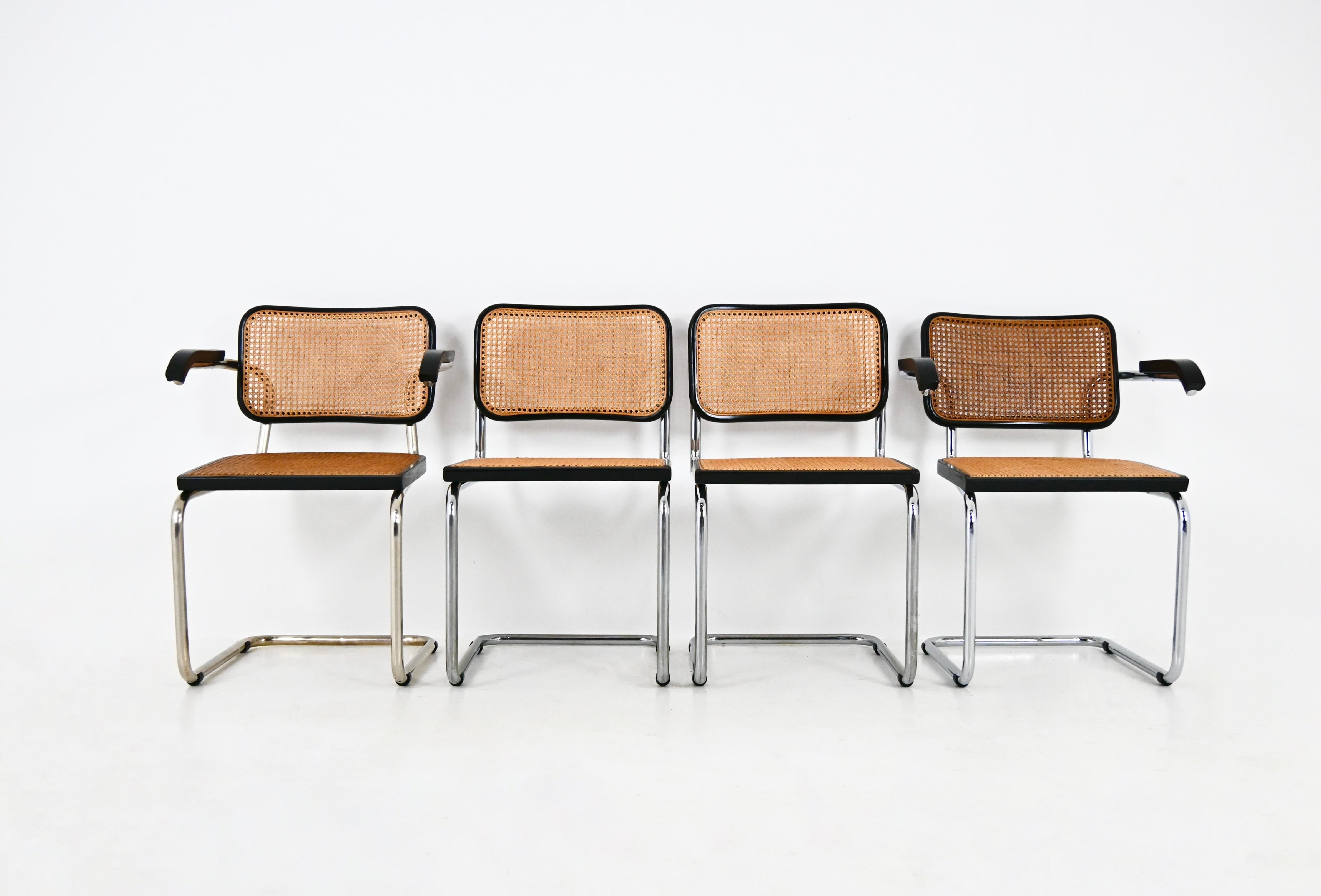 Italian Dining Chairs Style B32 by Marcel Breuer Set of 4