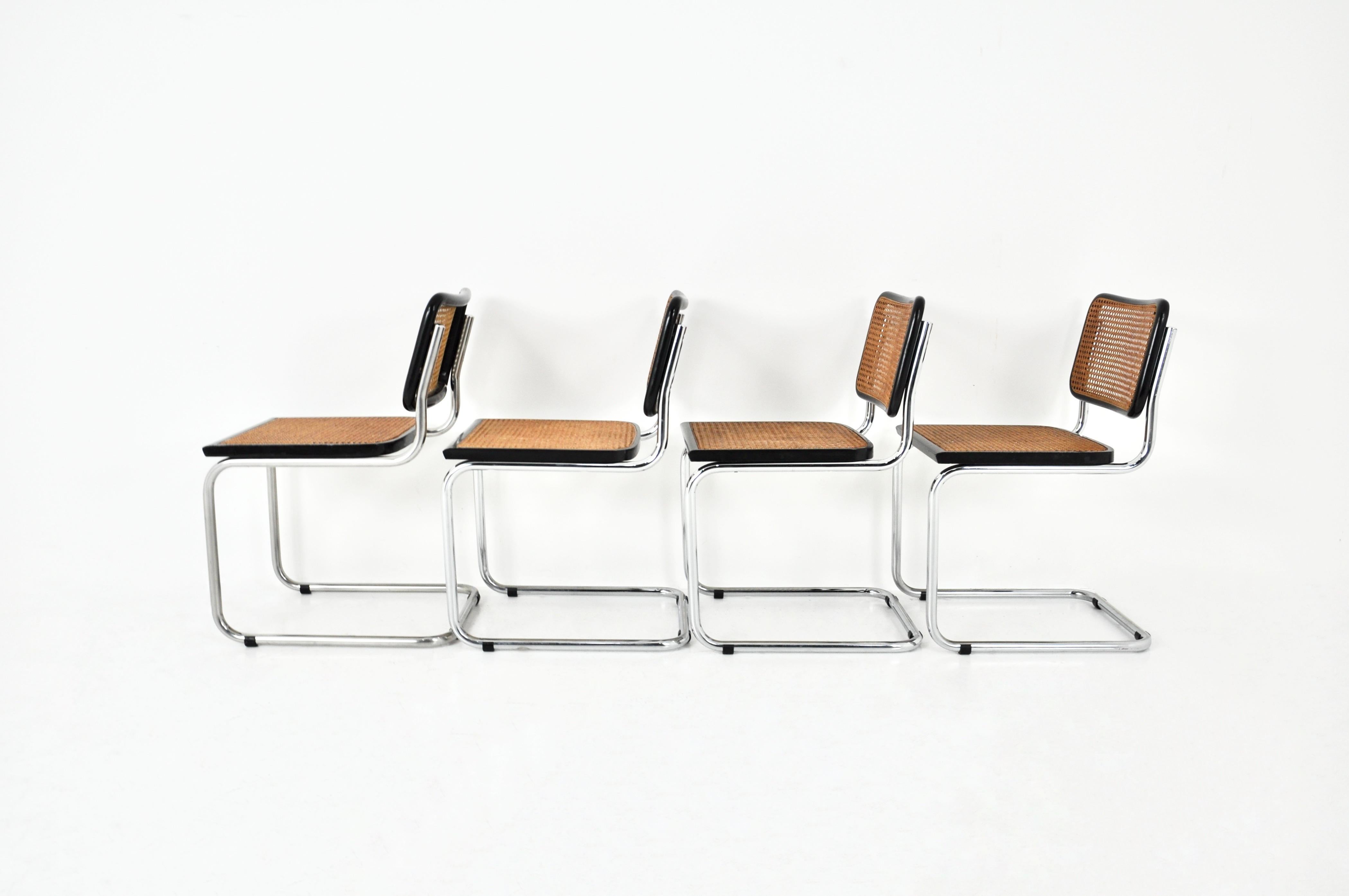 Chaises de salle à manger Style B32 par Marcel Breuer Set of 4 Bon état à Lasne, BE