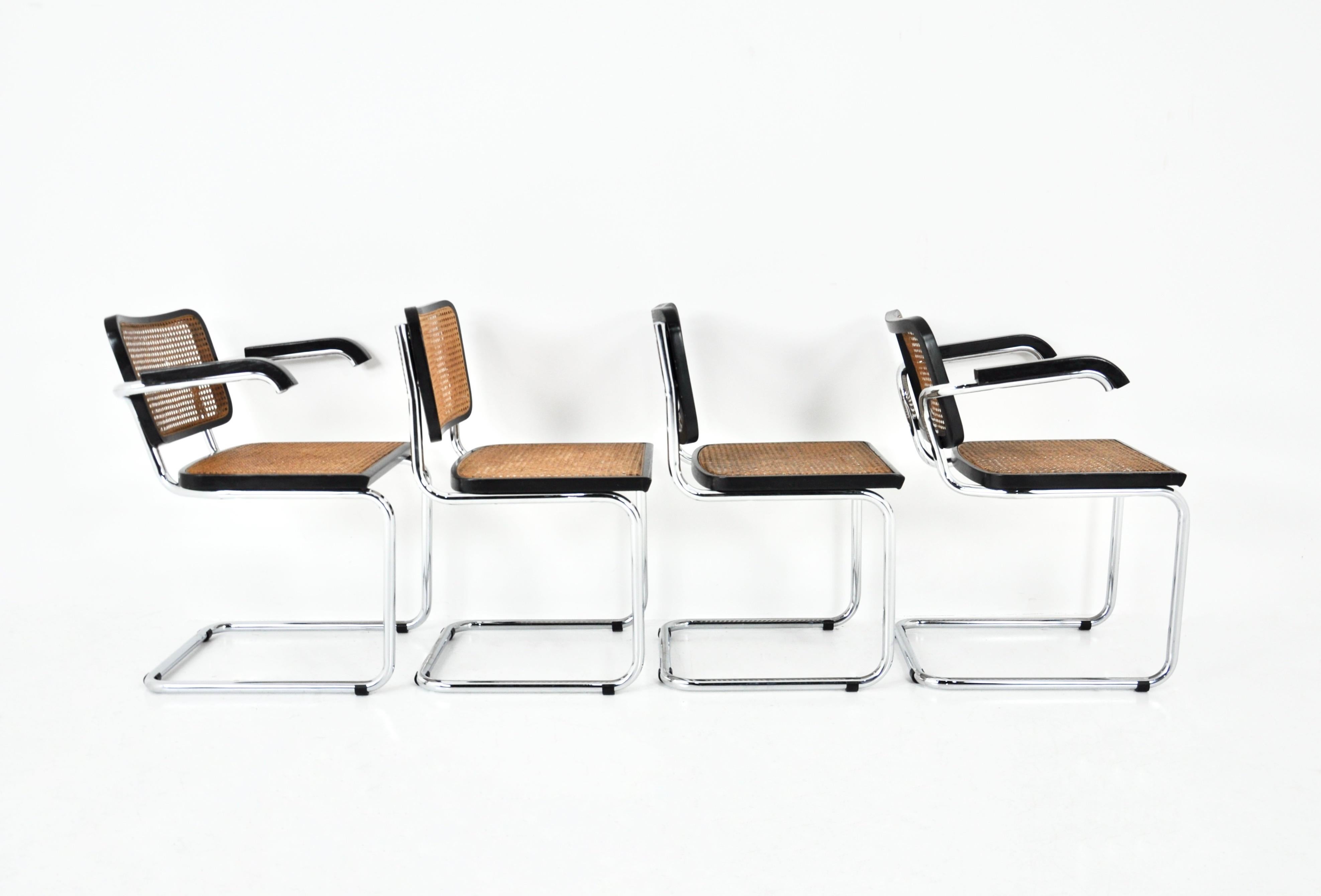 Chaises de salle à manger Style B32 par Marcel Breuer Set of 4 Bon état à Lasne, BE