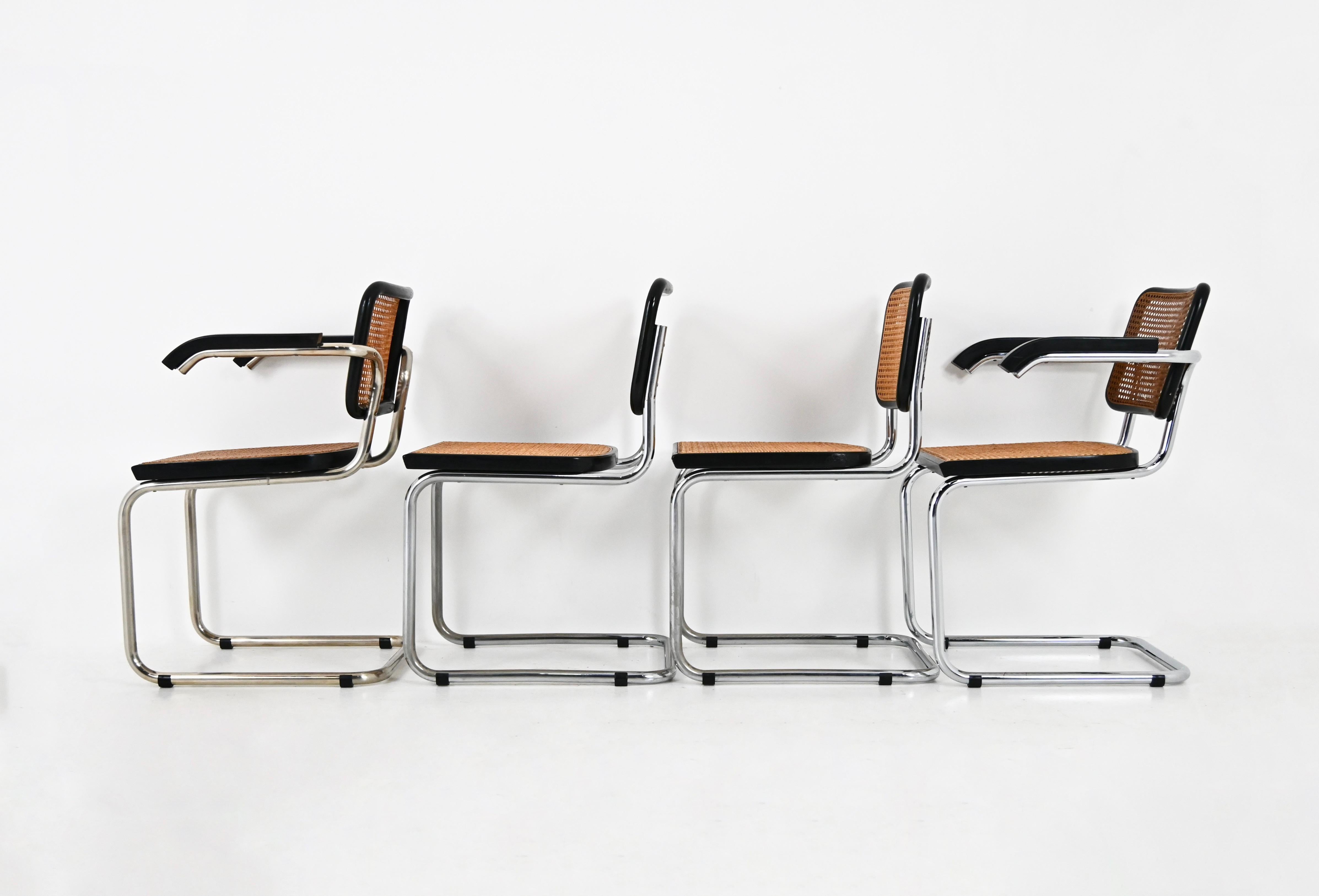 Dining Chairs Style B32 by Marcel Breuer Set of 4 In Good Condition In bruxelles, BE