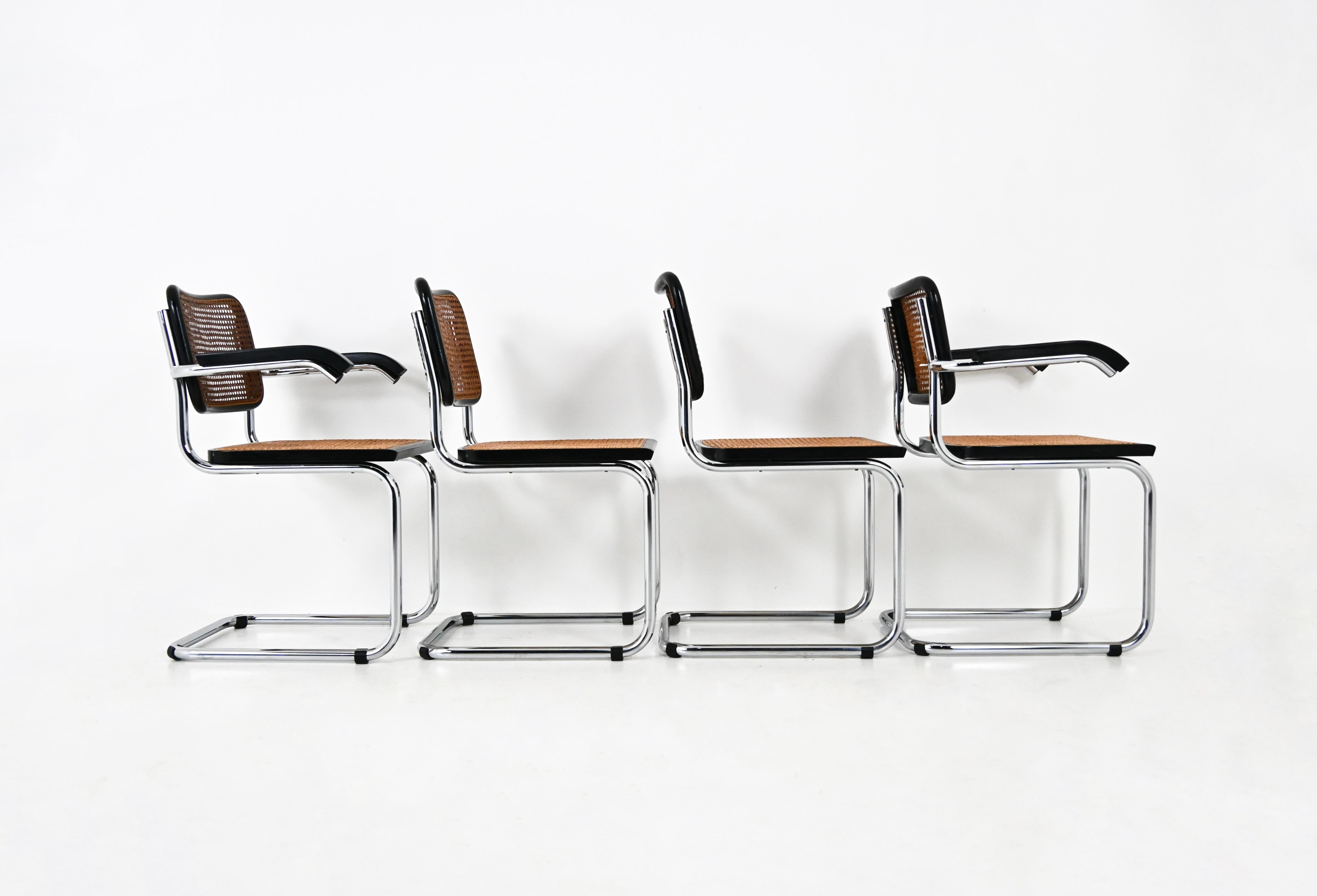 Sedie da pranzo stile B32 di Marcel Breuer, set di 4 pezzi In condizioni buone a bruxelles, BE