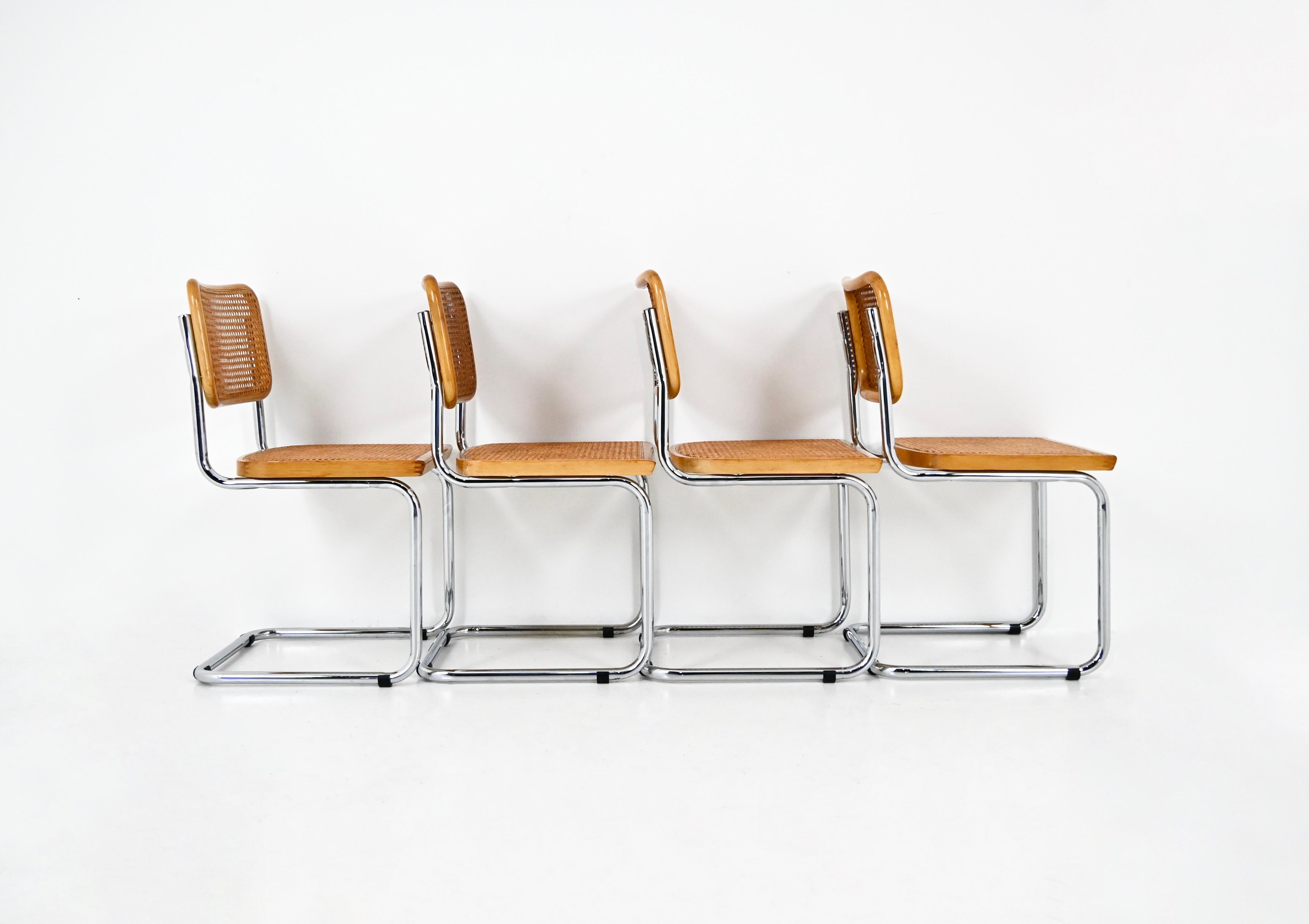 Dining Chairs Style B32 by Marcel Breuer, Set of 4 In Good Condition For Sale In bruxelles, BE