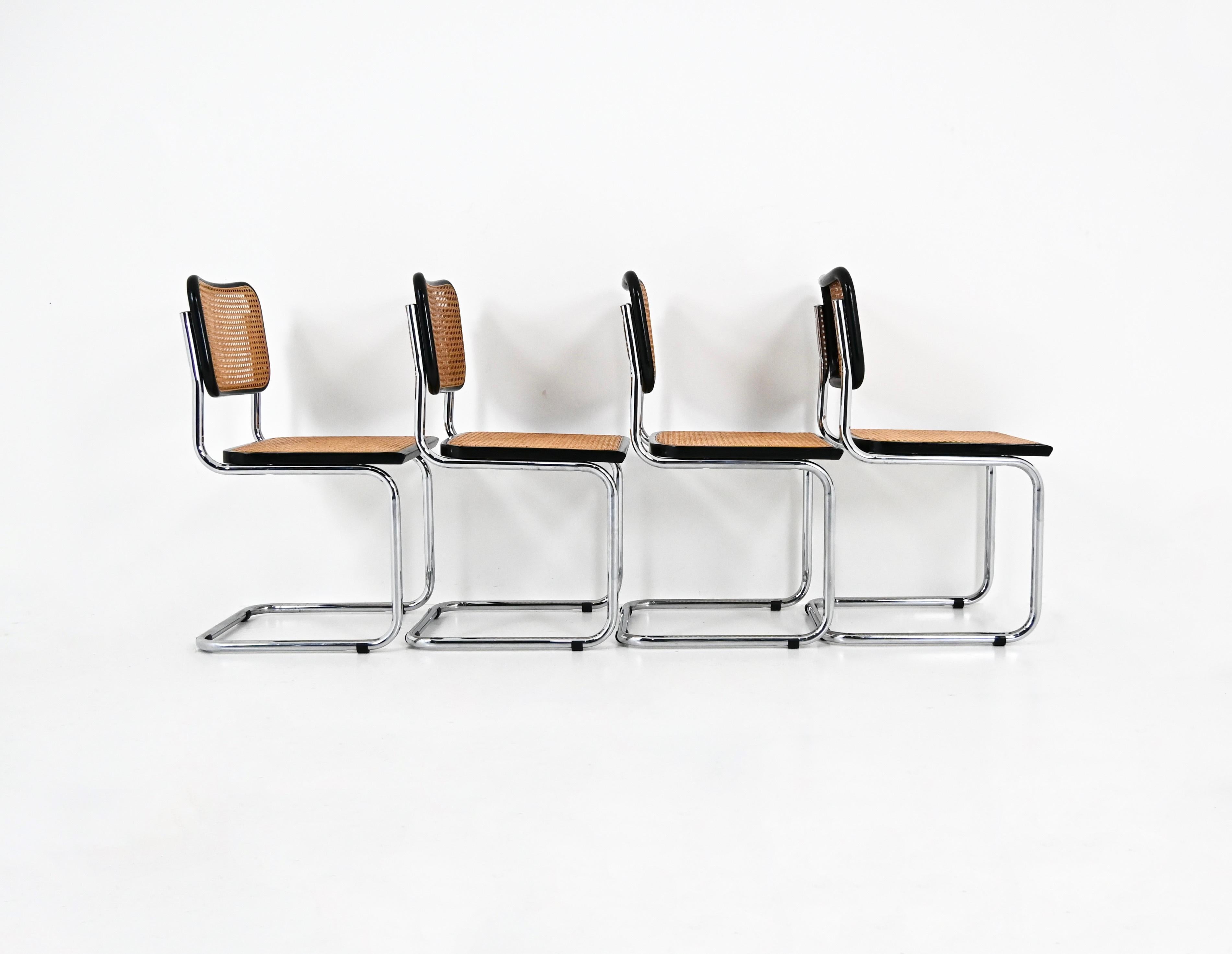 Sedie da pranzo stile B32 di Marcel Breuer, set di 4 pezzi In condizioni buone in vendita a bruxelles, BE