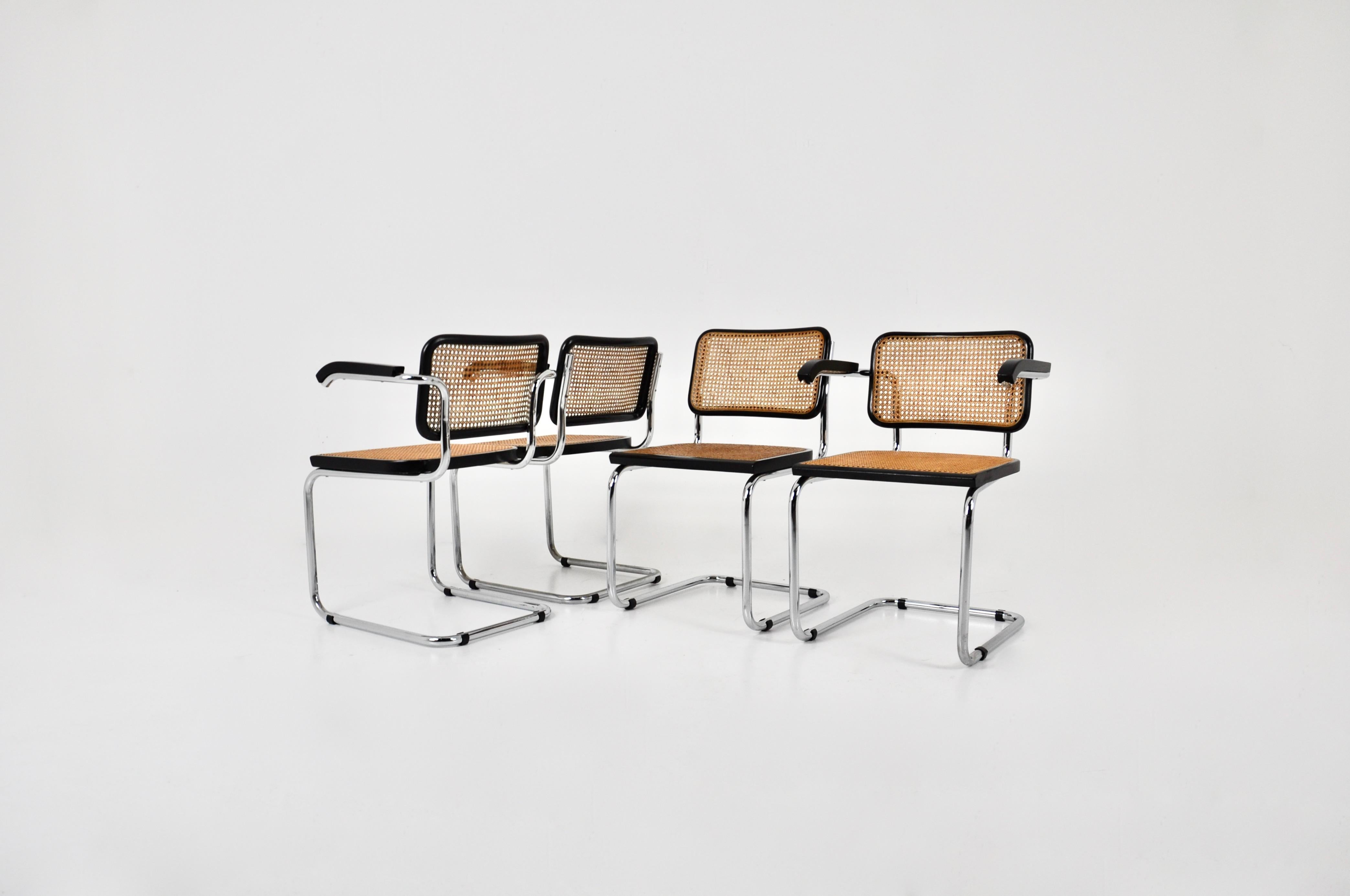 Late 20th Century Dining Chairs Style B32 by Marcel Breuer Set of 4