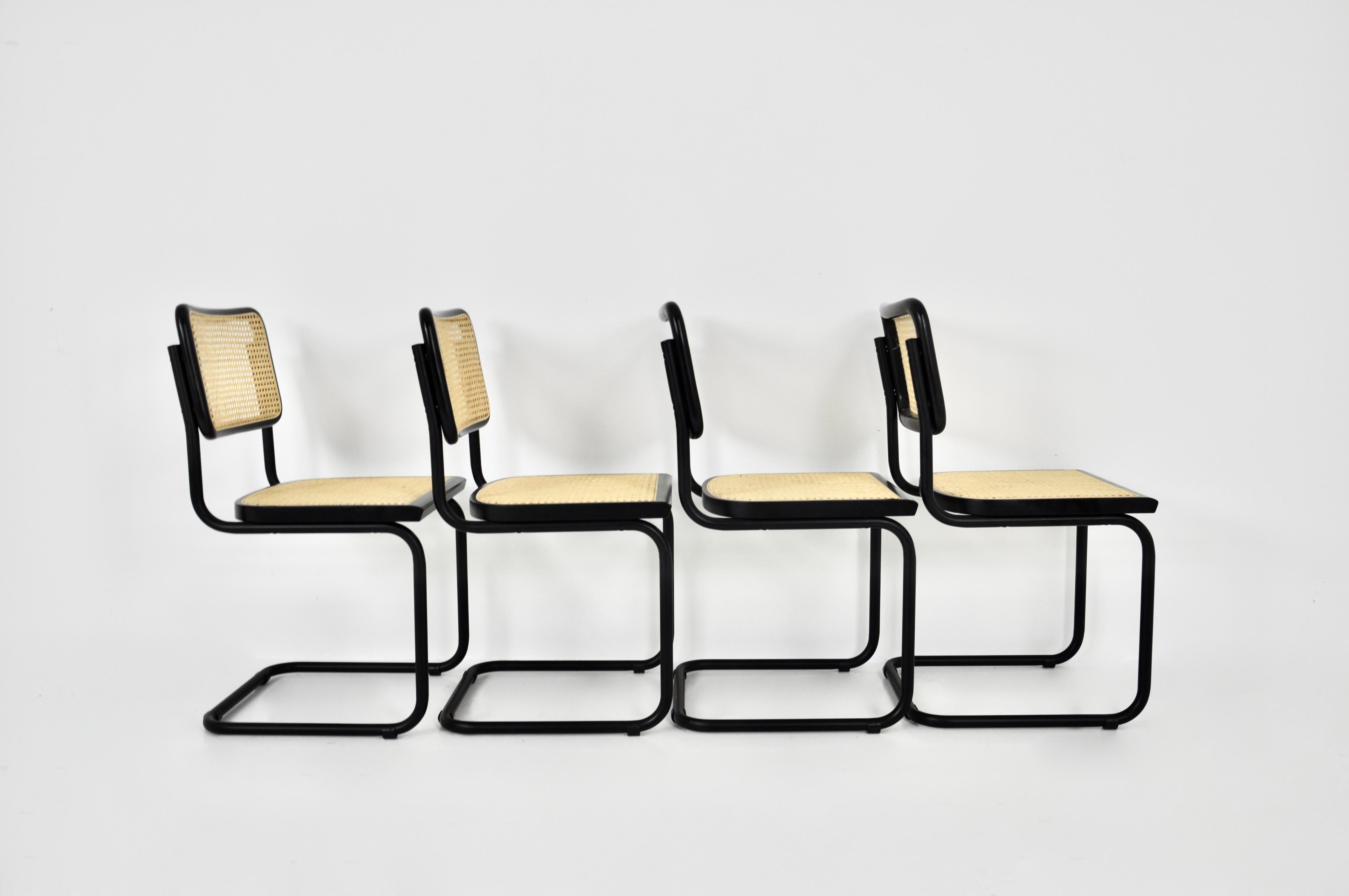 Late 20th Century Dining Chairs Style B32 by Marcel Breuer Set of 4 For Sale