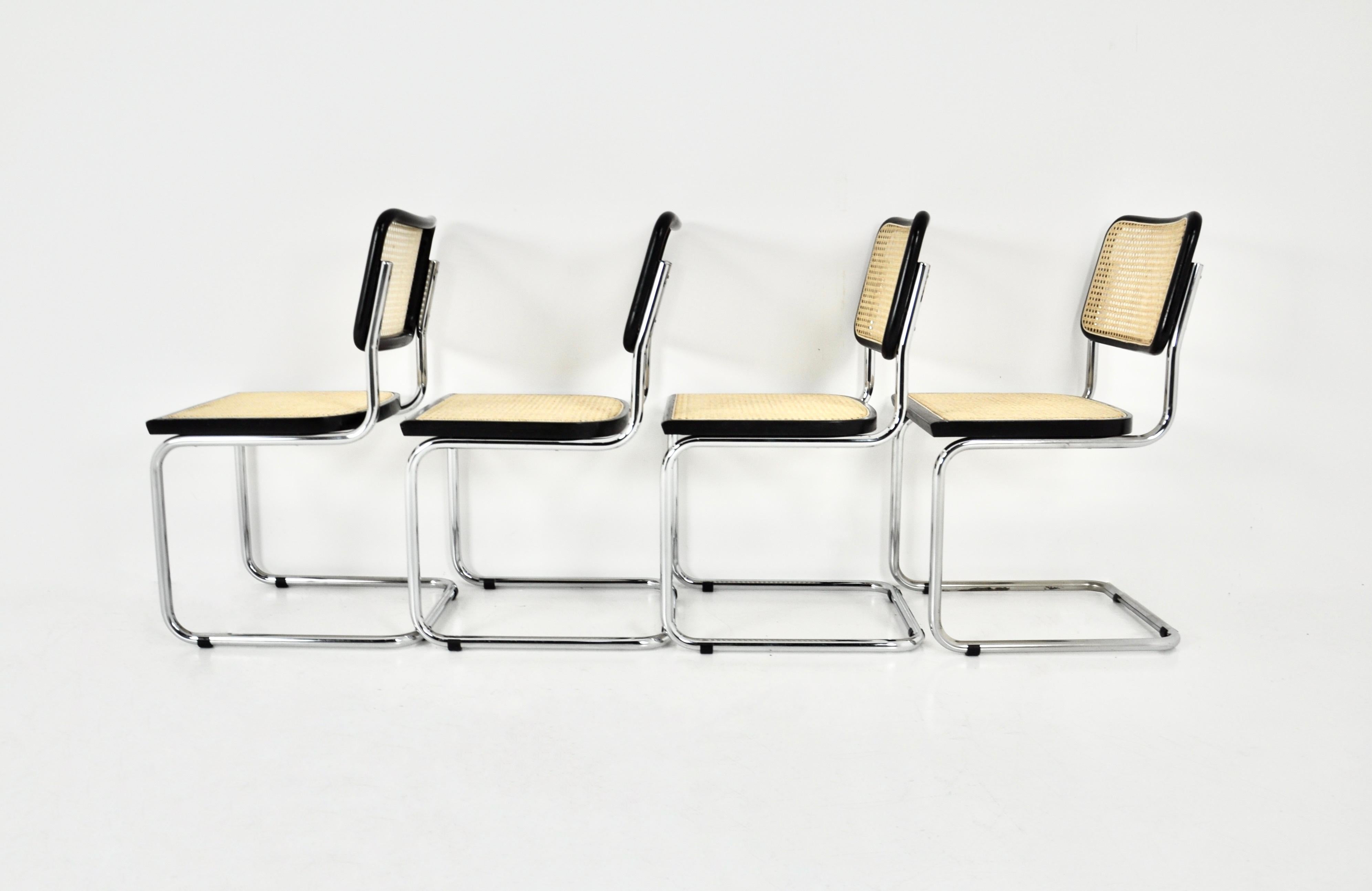 Late 20th Century Dining Chairs Style B32 by Marcel Breuer Set of 4
