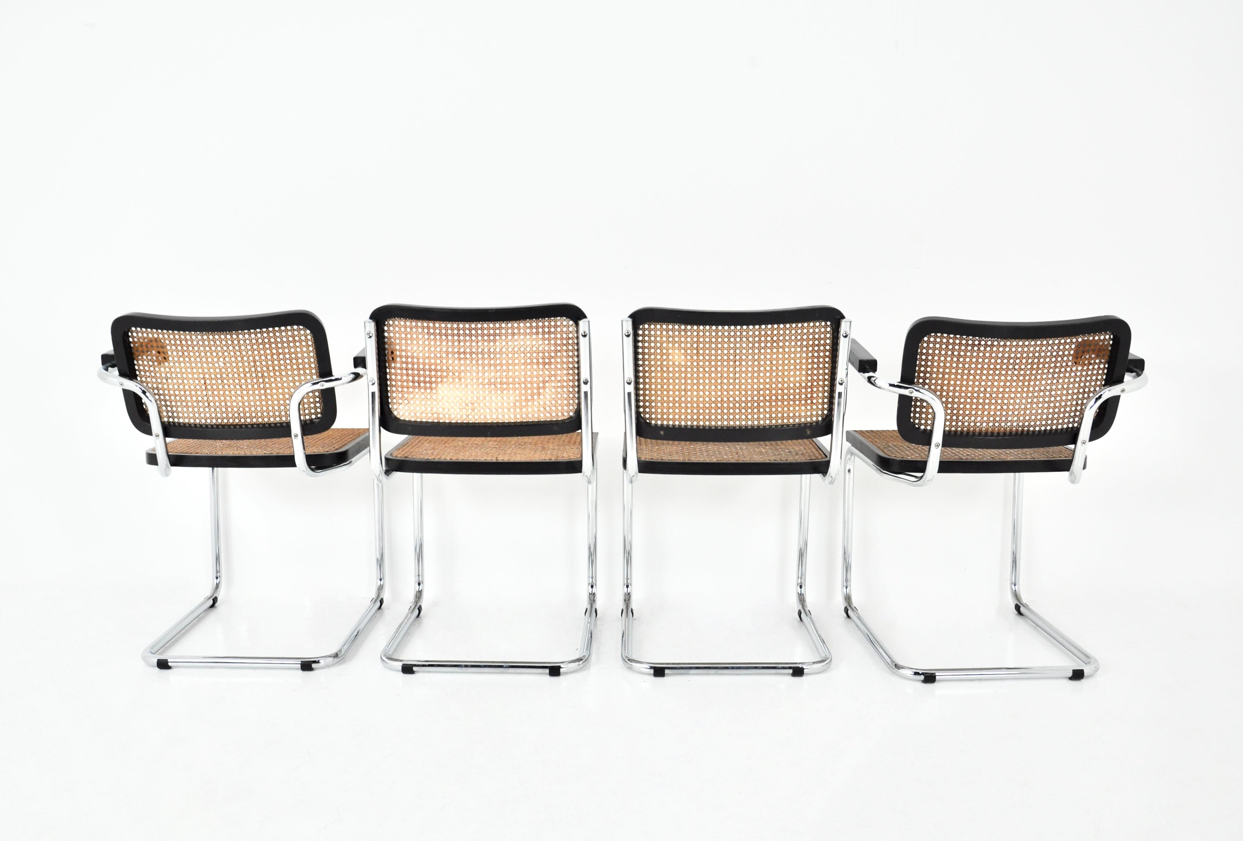 Esszimmerstühle im Stil B32 von Marcel Breuer, 4er-Set (Ende des 20. Jahrhunderts)