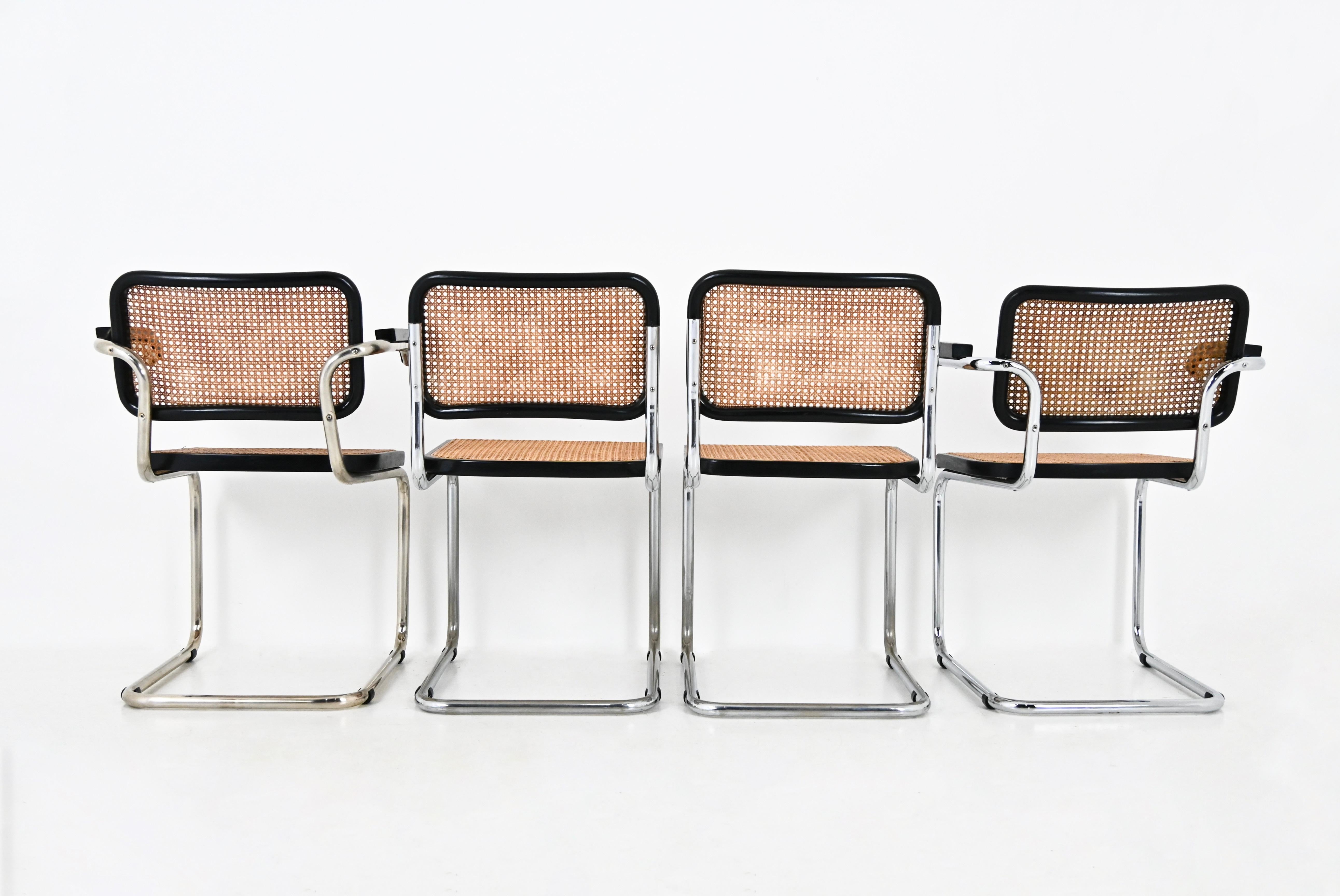 Late 20th Century Dining Chairs Style B32 by Marcel Breuer Set of 4