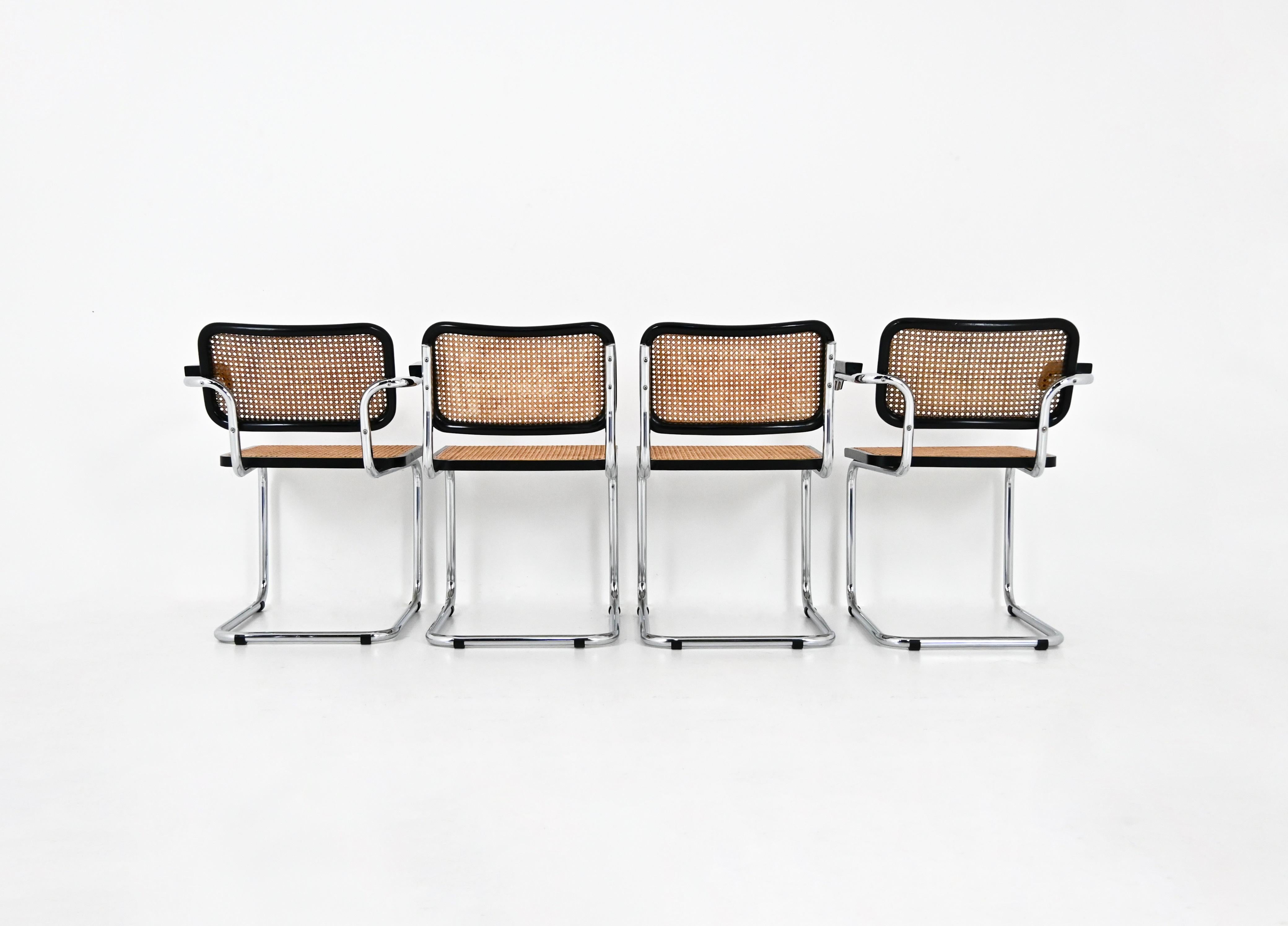 Late 20th Century Dining Chairs Style B32 by Marcel Breuer Set of 4 For Sale
