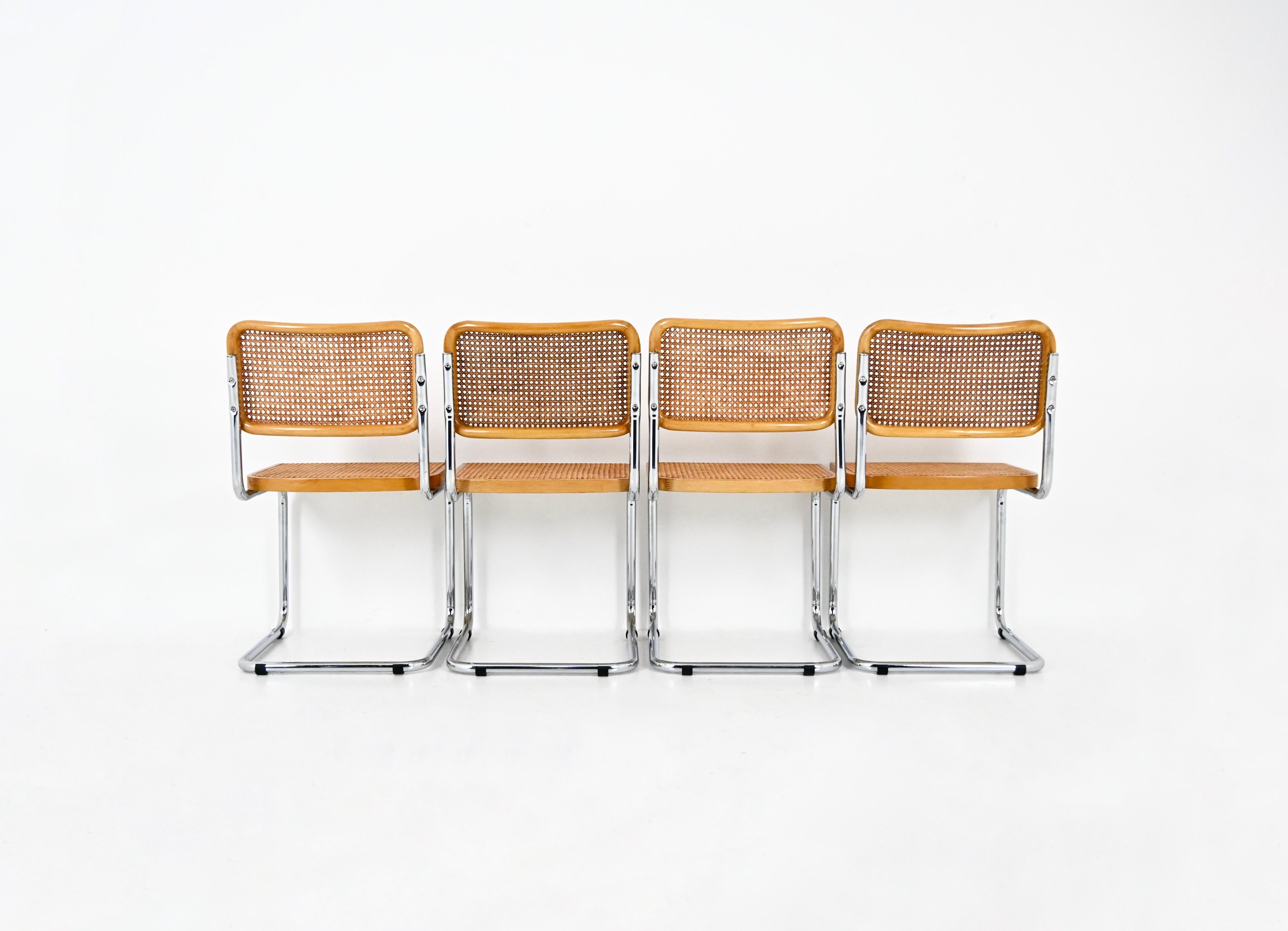 Late 20th Century Dining Chairs Style B32 by Marcel Breuer, Set of 4 For Sale