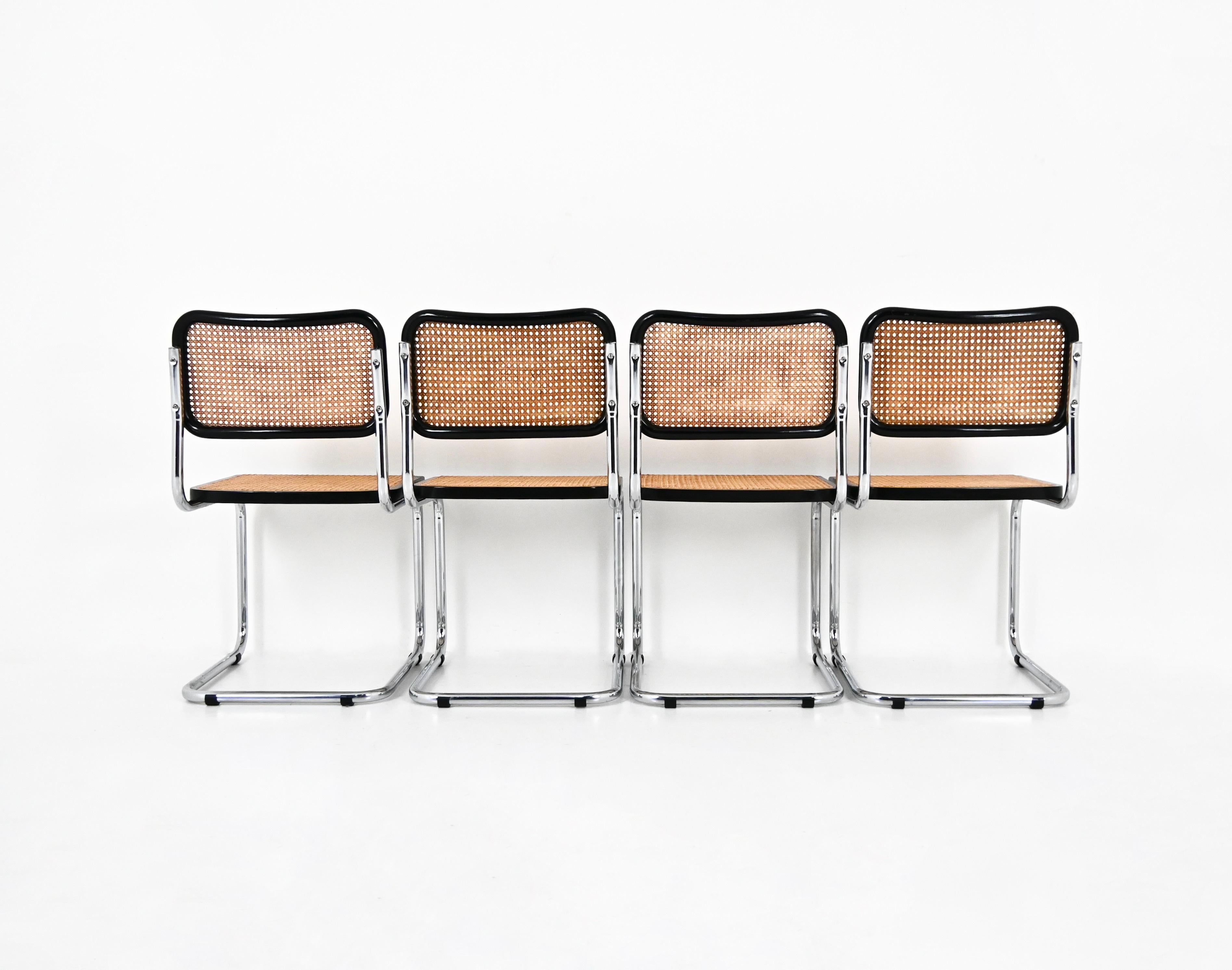 Fine XX secolo Sedie da pranzo stile B32 di Marcel Breuer, set di 4 pezzi in vendita