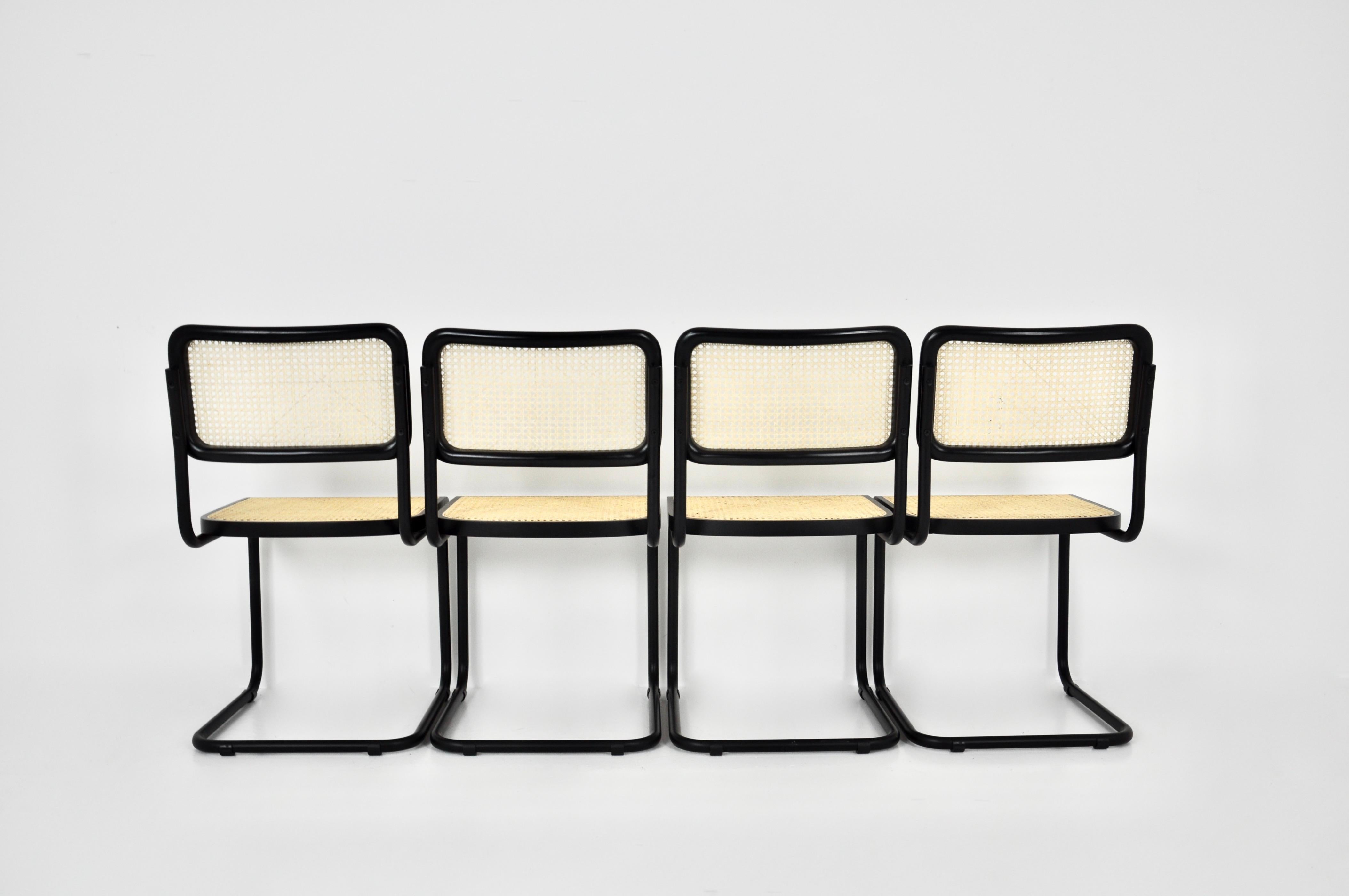 Metal Dining Chairs Style B32 by Marcel Breuer Set of 4 For Sale
