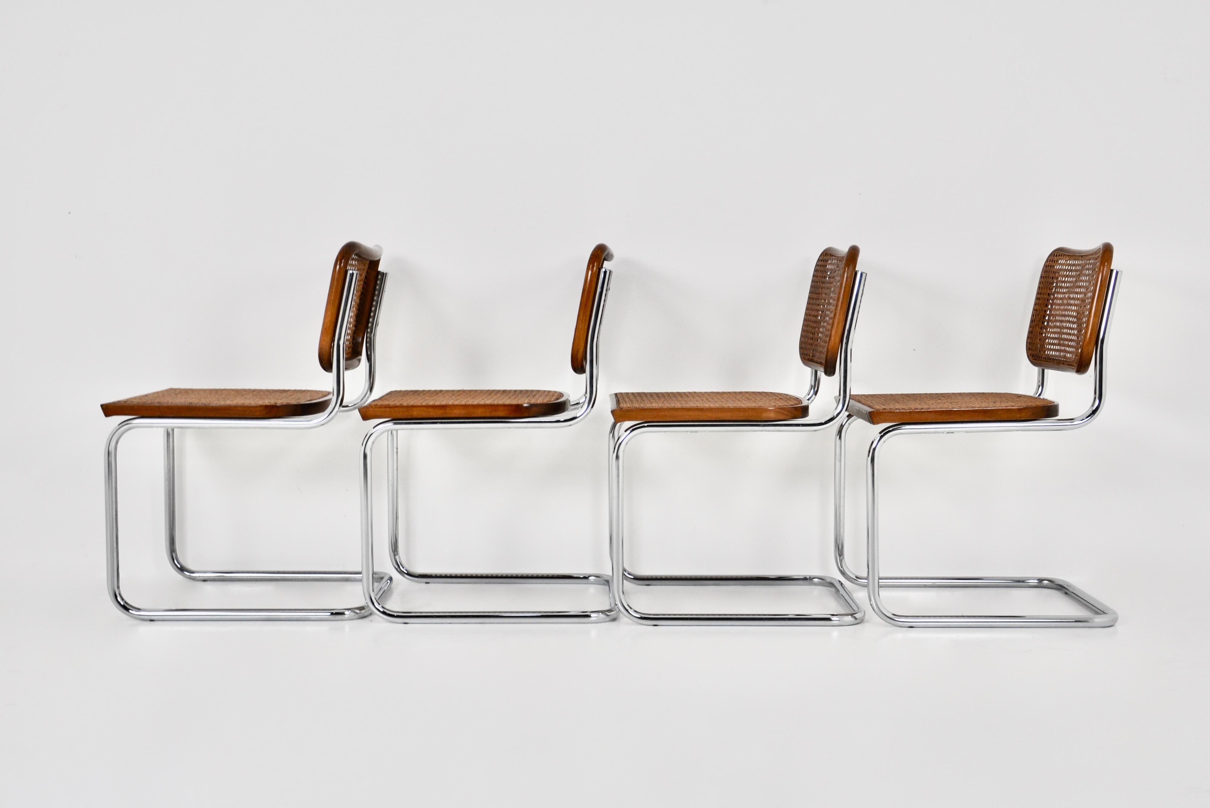 Metal Dining Chairs Style B32 by Marcel Breuer Set of 4