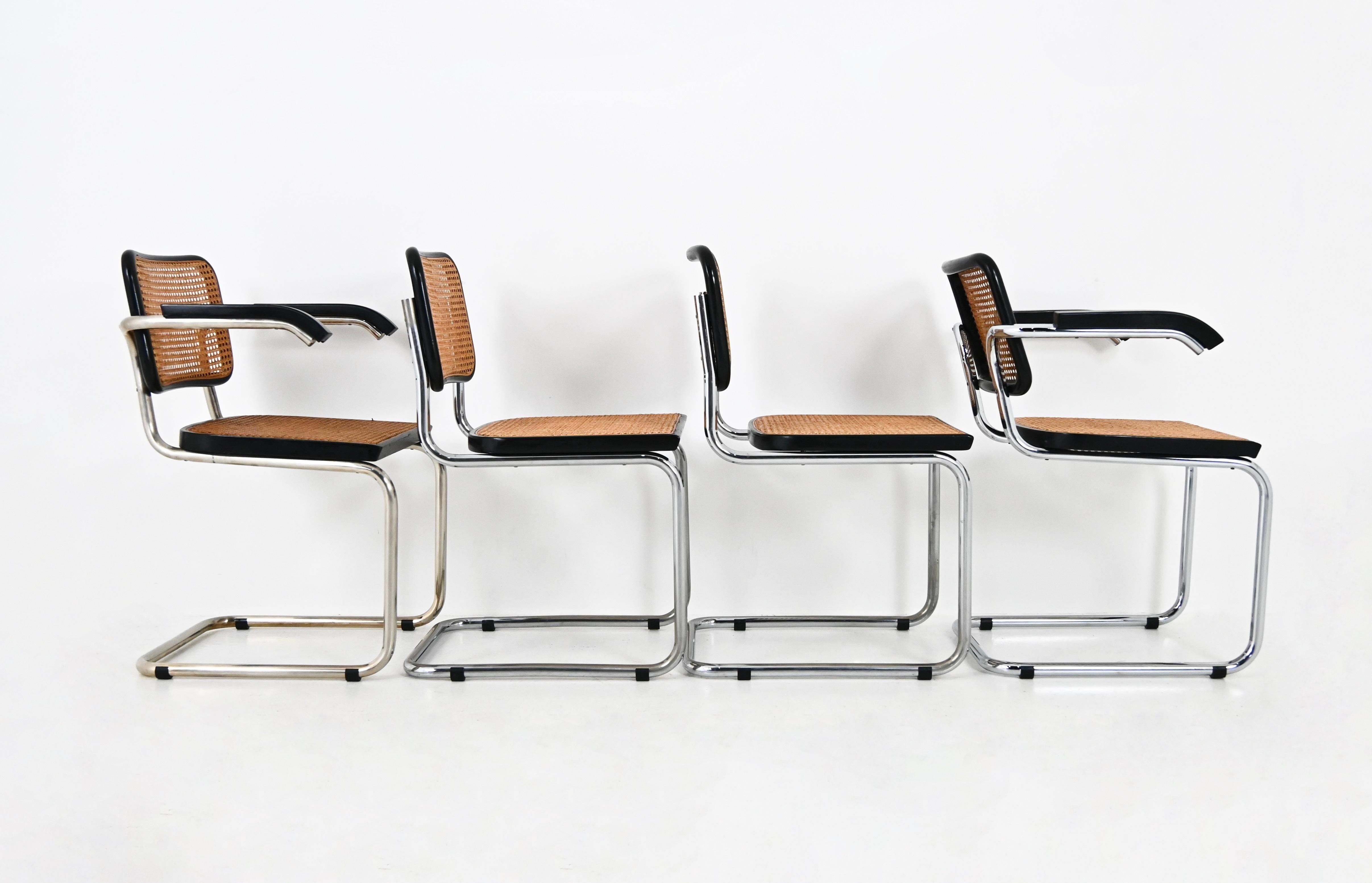 Metal Dining Chairs Style B32 by Marcel Breuer Set of 4