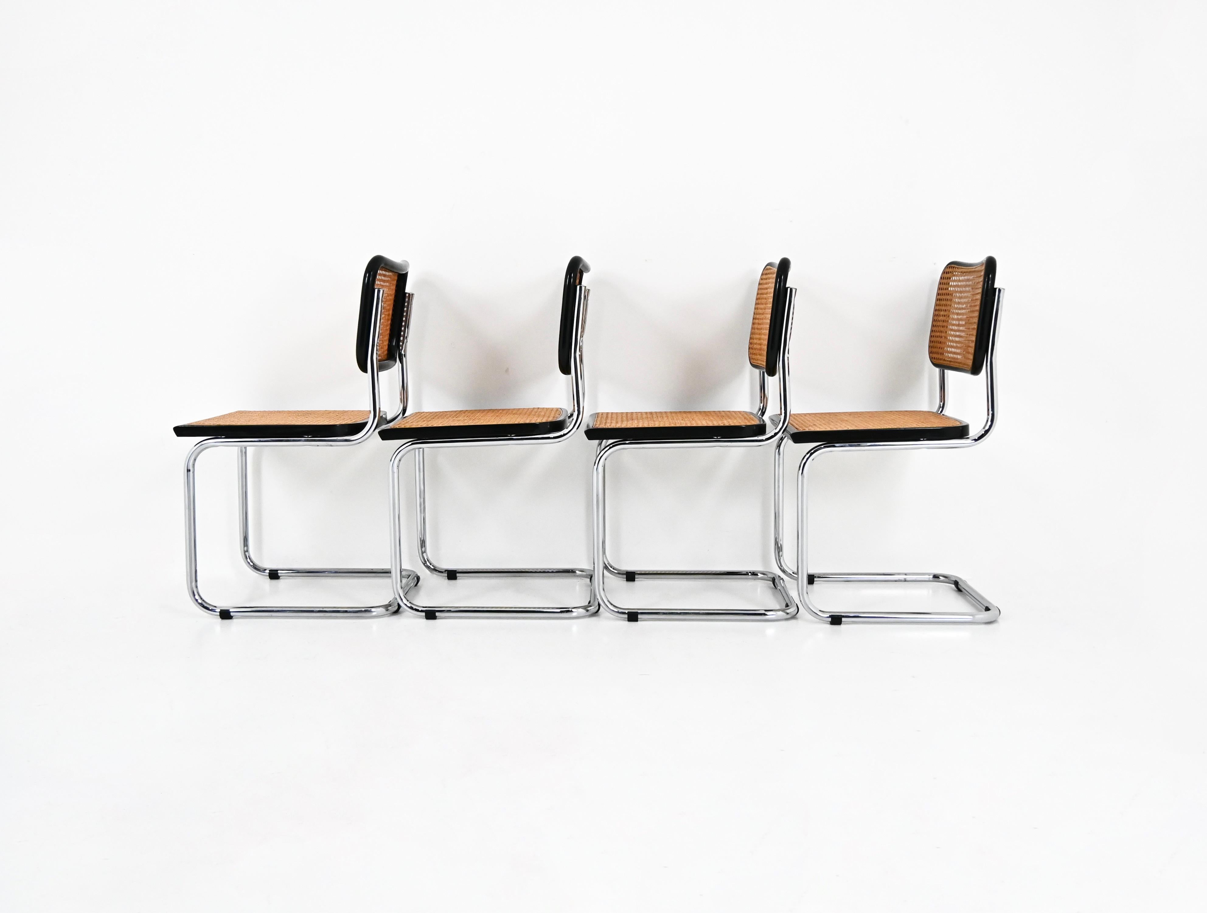Metallo Sedie da pranzo stile B32 di Marcel Breuer, set di 4 pezzi in vendita