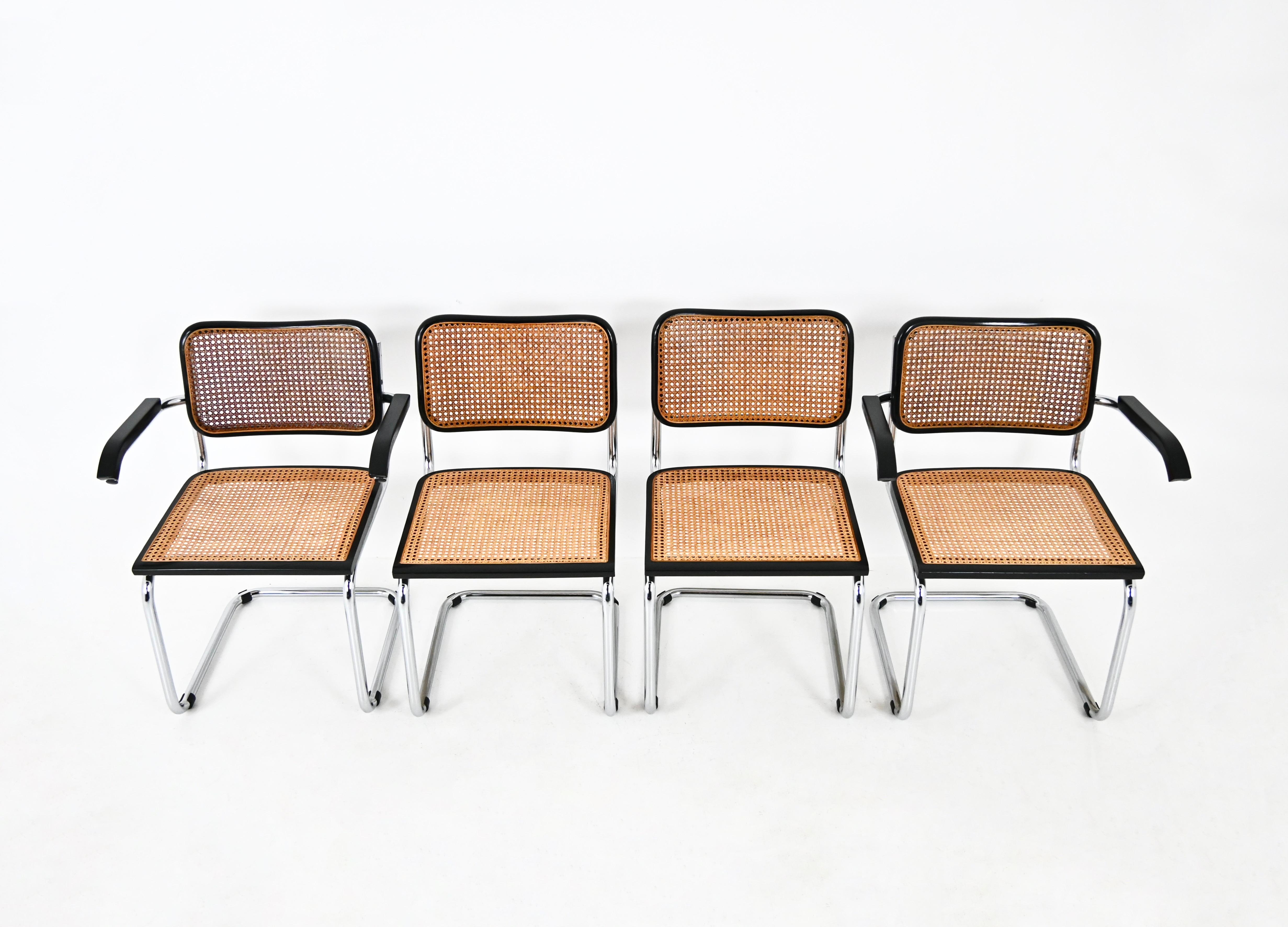 Sedie da pranzo stile B32 di Marcel Breuer, set di 4 pezzi 1