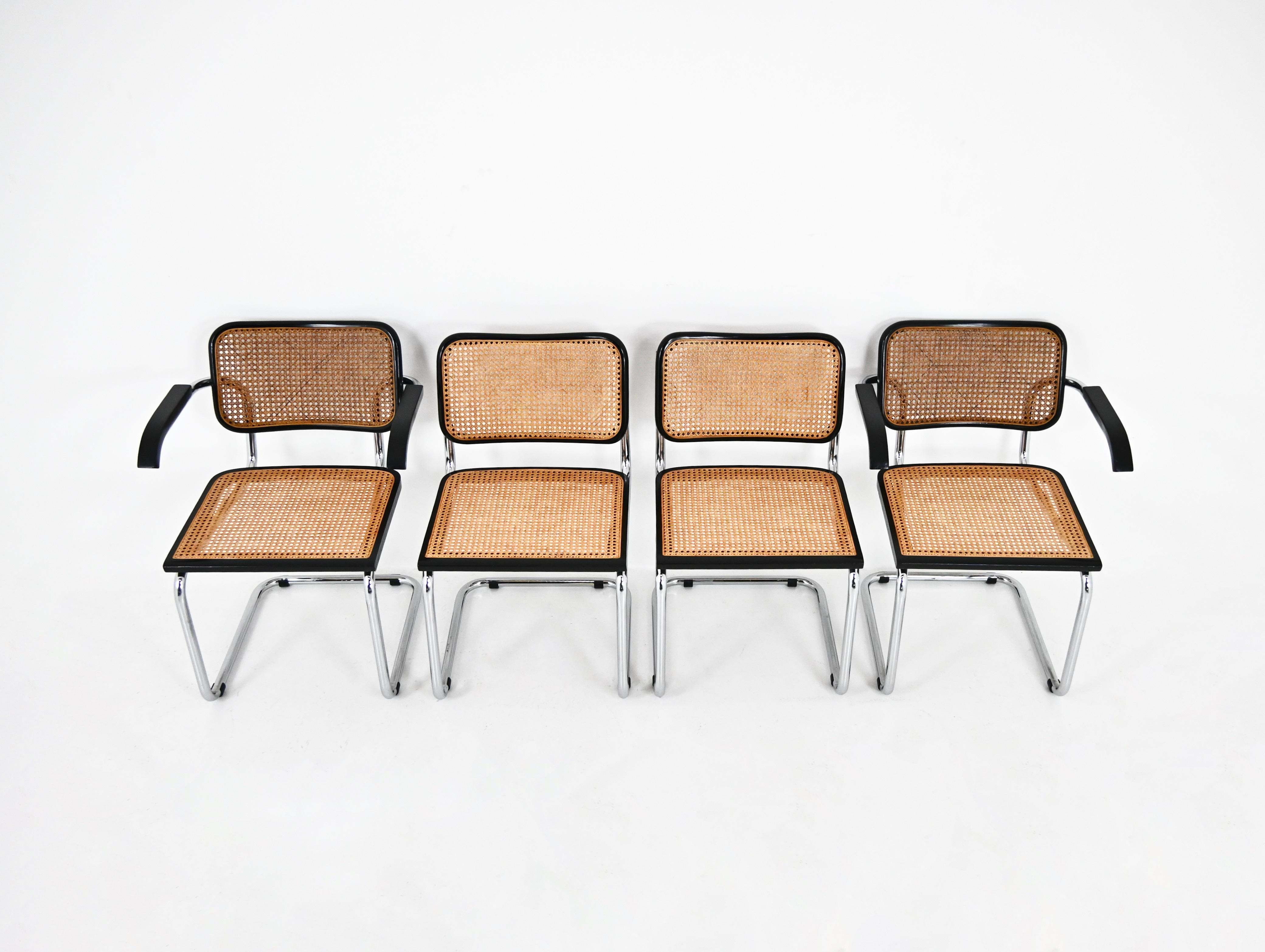 Dining Chairs Style B32 by Marcel Breuer Set of 4 For Sale 1