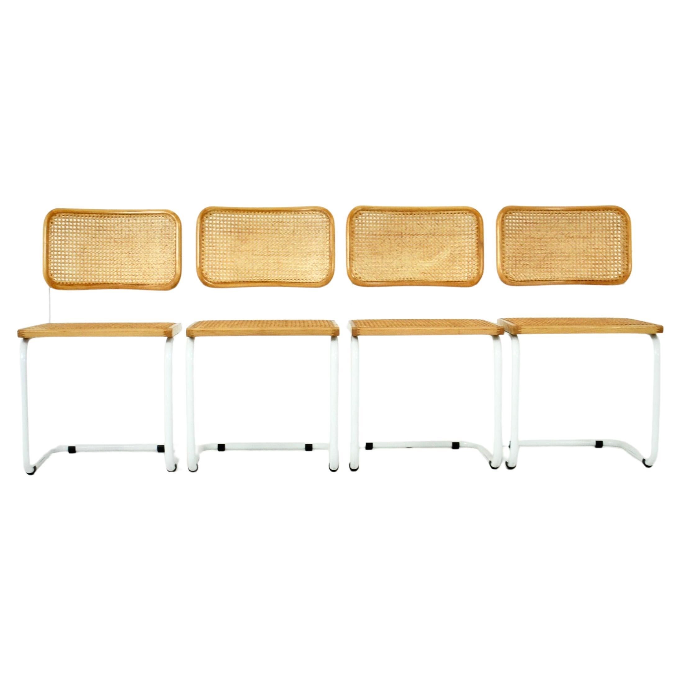 Set of Four "Cesca B32" Gold Chairs Design Marcel Breuer at 1stDibs