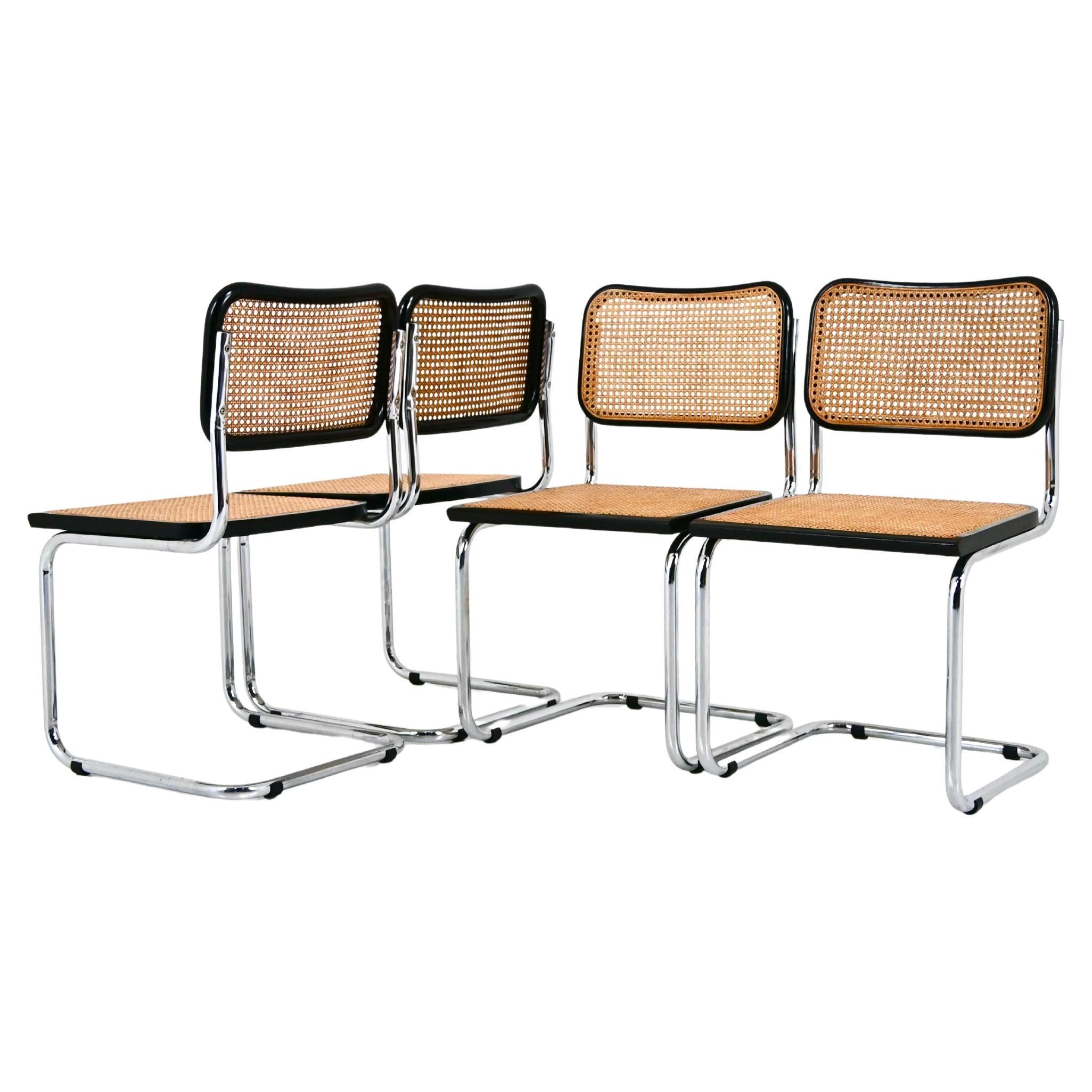 Sedie da pranzo stile B32 di Marcel Breuer, set di 4 pezzi