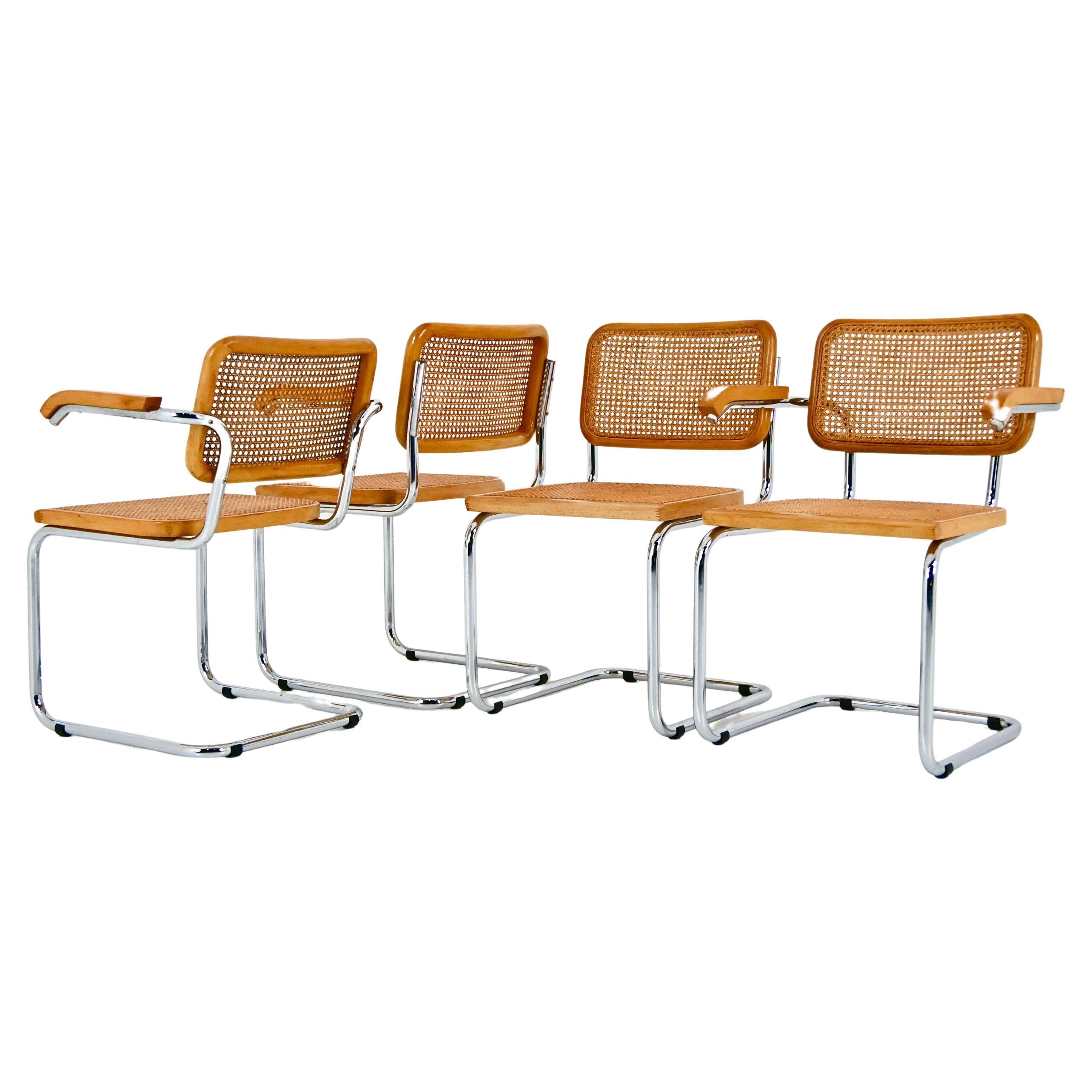 Sedie da pranzo stile B32 di Marcel Breuer, set di 4 pezzi