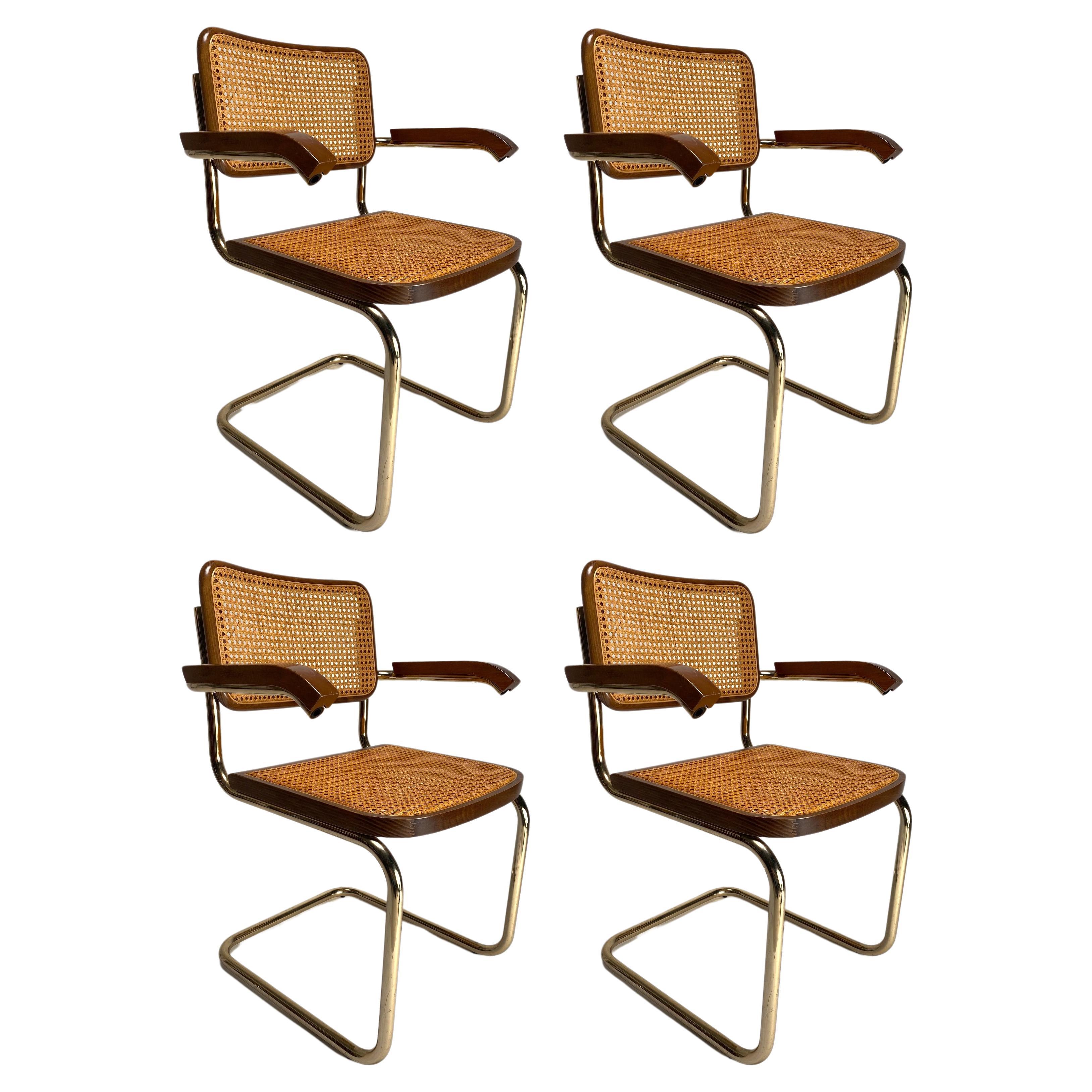 Dining Chairs Style B32 by Marcel Breuer, Set of 4 For Sale