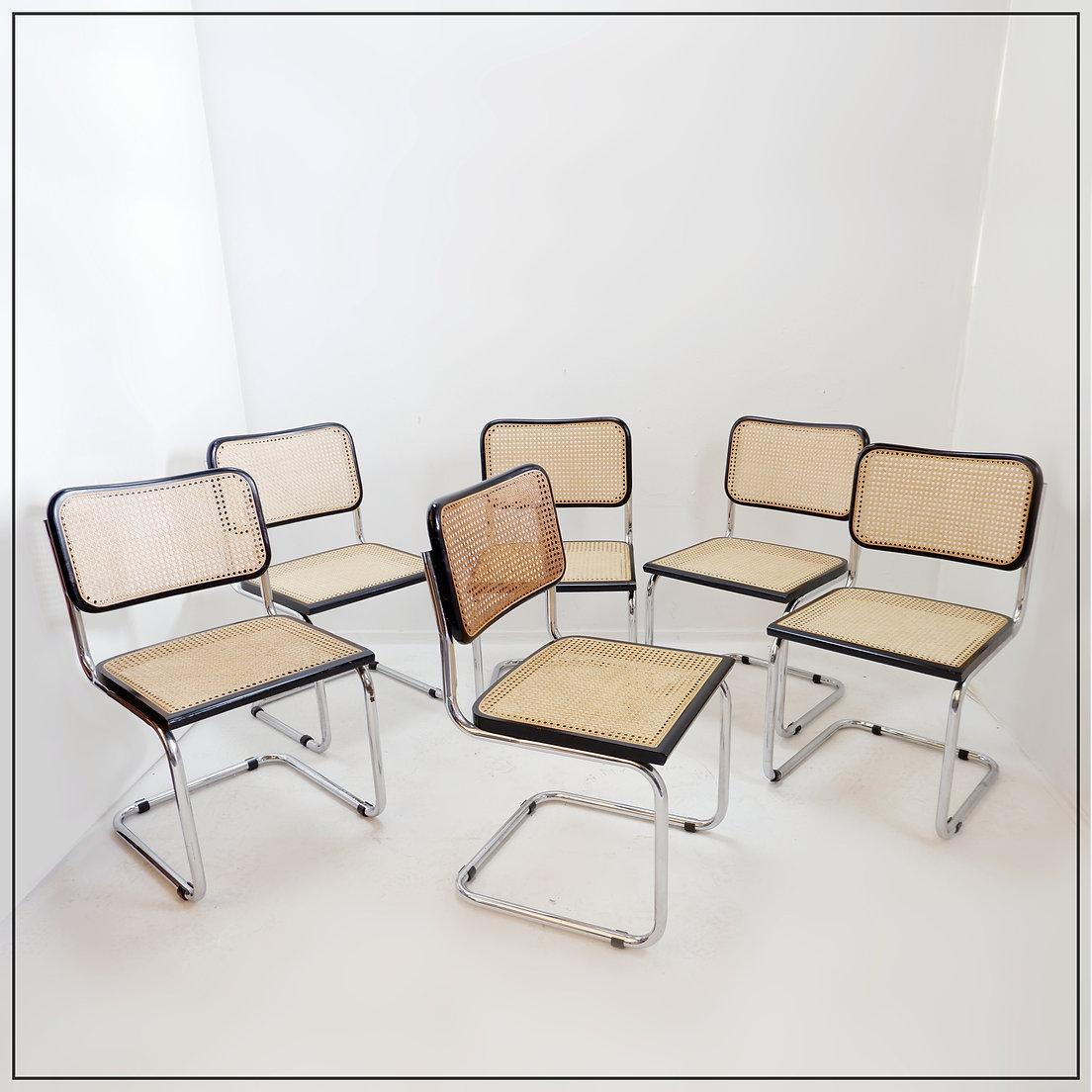 Dining Chairs Style B32 By Marcel Breuer, set of 5+1 - Italy (Moderne der Mitte des Jahrhunderts) im Angebot