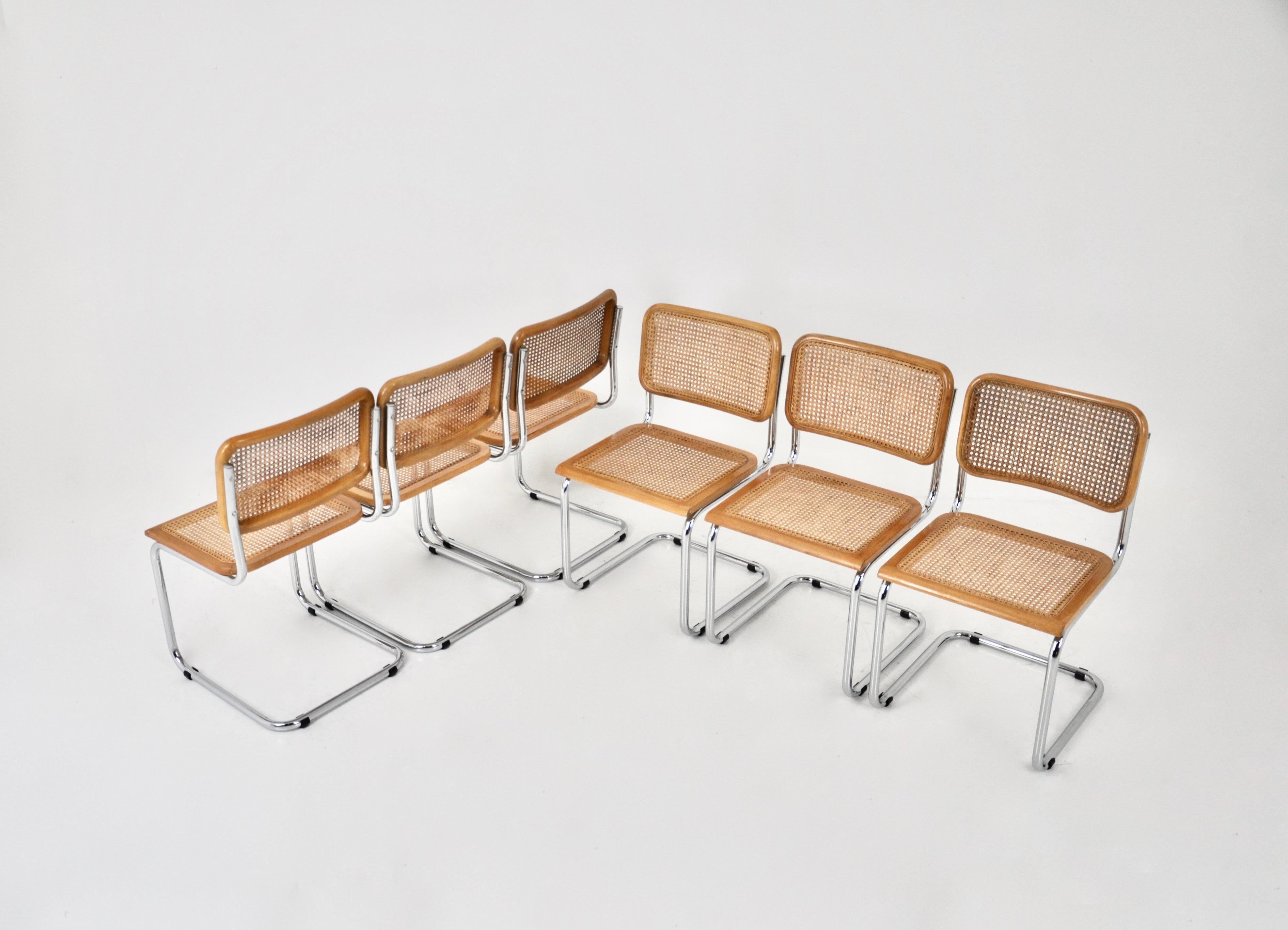 Mid-Century Modern Dining Chairs Style B32 by Marcel Breuer Set of 6