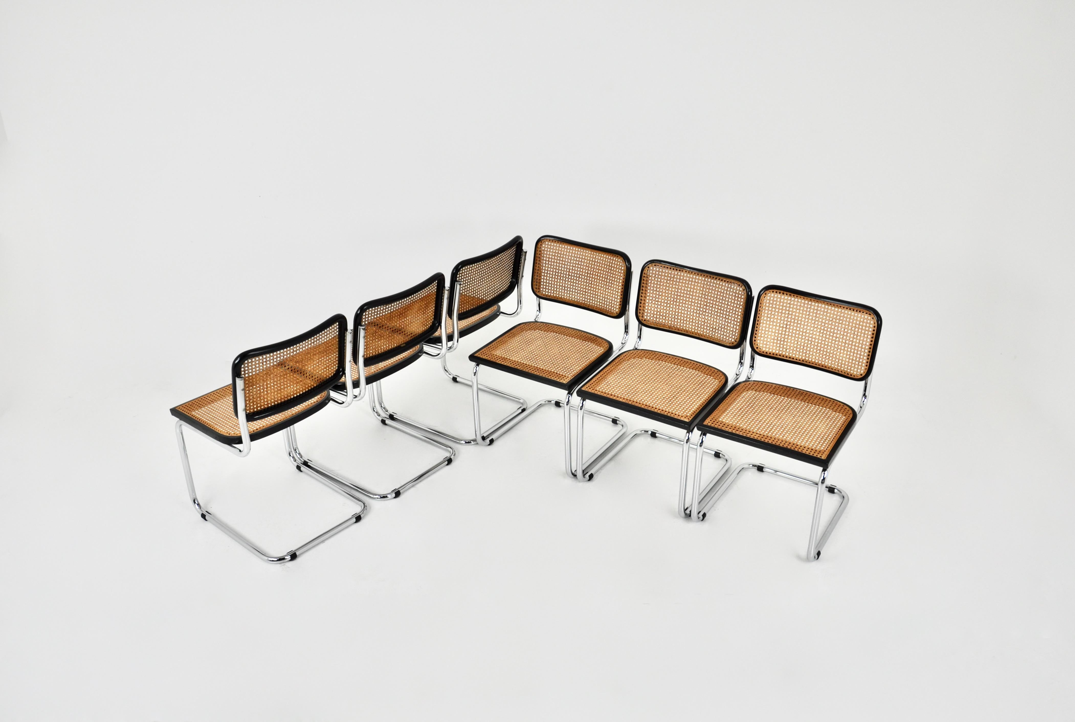 Mid-Century Modern Dining Chairs Style B32 by Marcel Breuer Set of 6