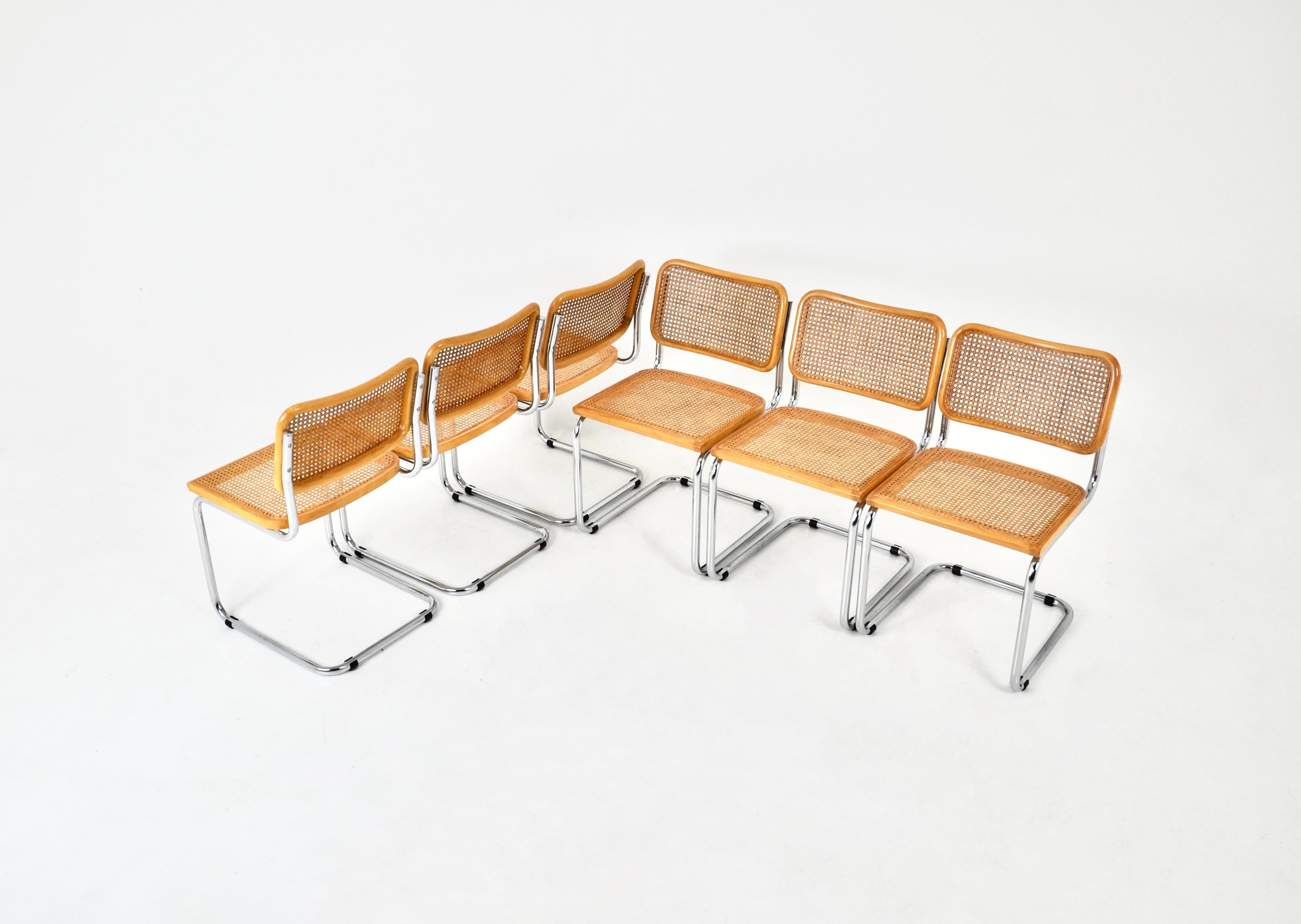 Mid-Century Modern Dining Chairs Style B32 by Marcel Breuer, set of 6