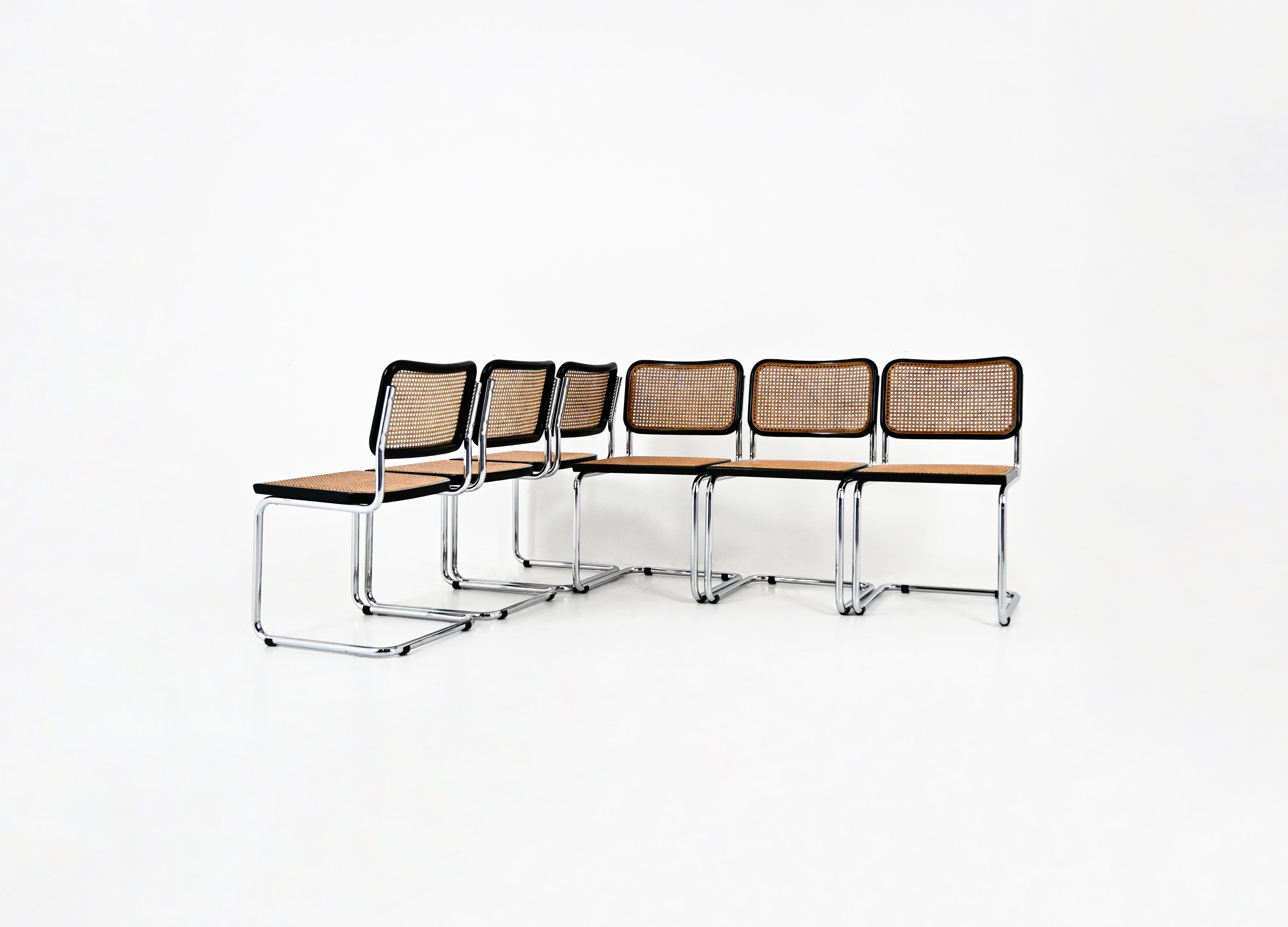 Mid-Century Modern Dining Chairs Style B32 by Marcel Breuer, set of 6 For Sale
