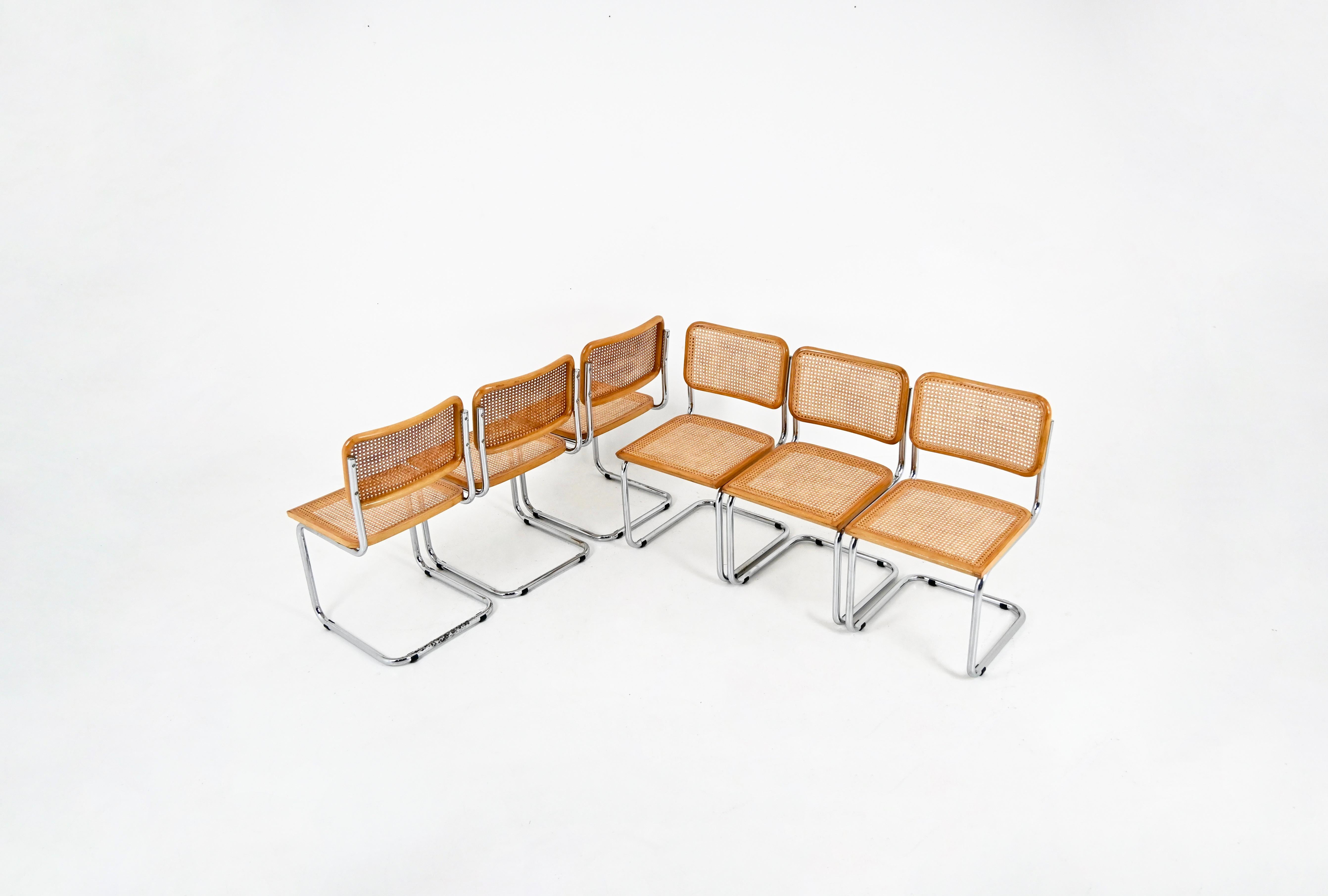 Esszimmerstühle im Stil B32 von Marcel Breuer, 6er-Set (Moderne der Mitte des Jahrhunderts) im Angebot