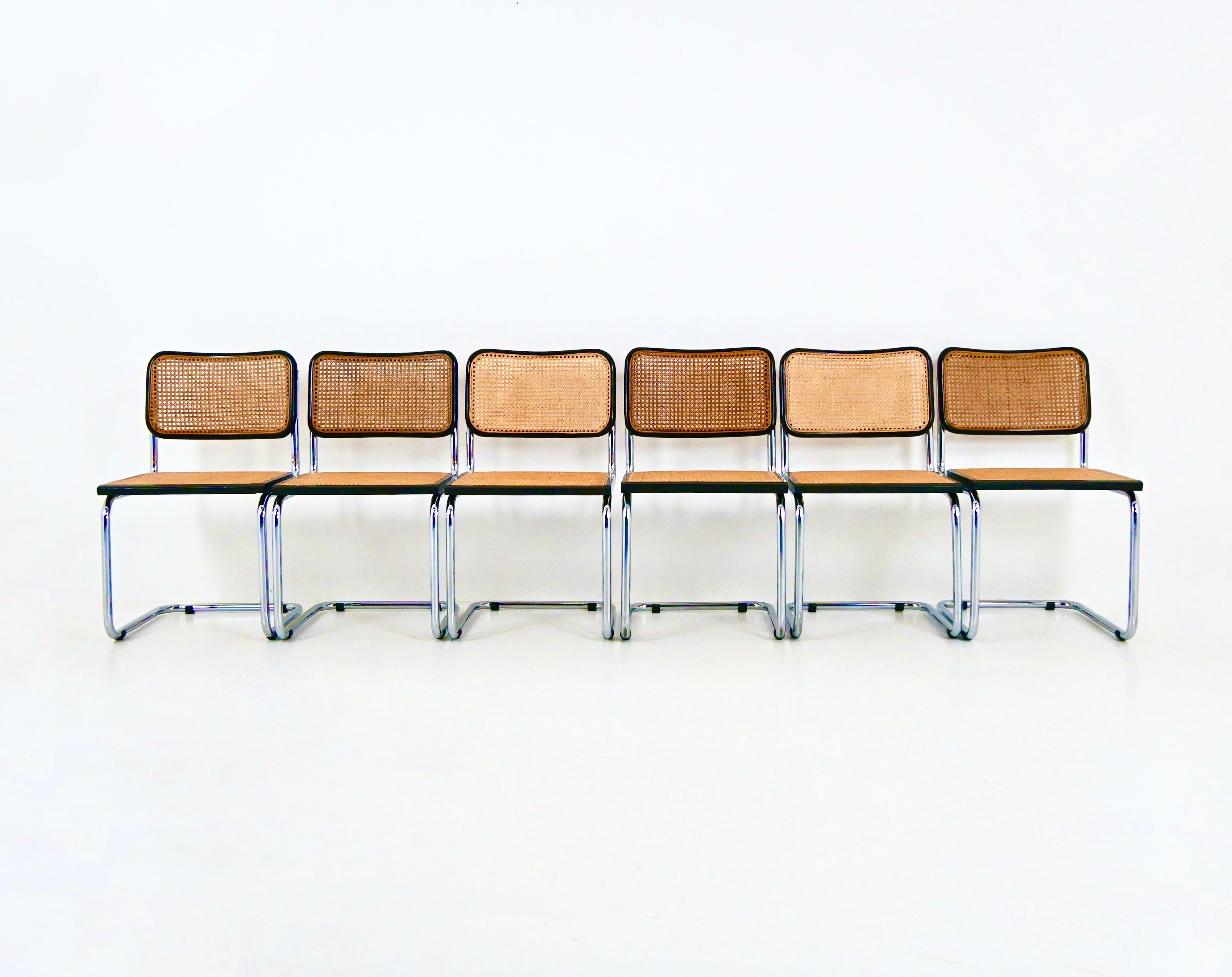 Mid-Century Modern Dining Chairs Style B32 by Marcel Breuer, Set of 6 For Sale