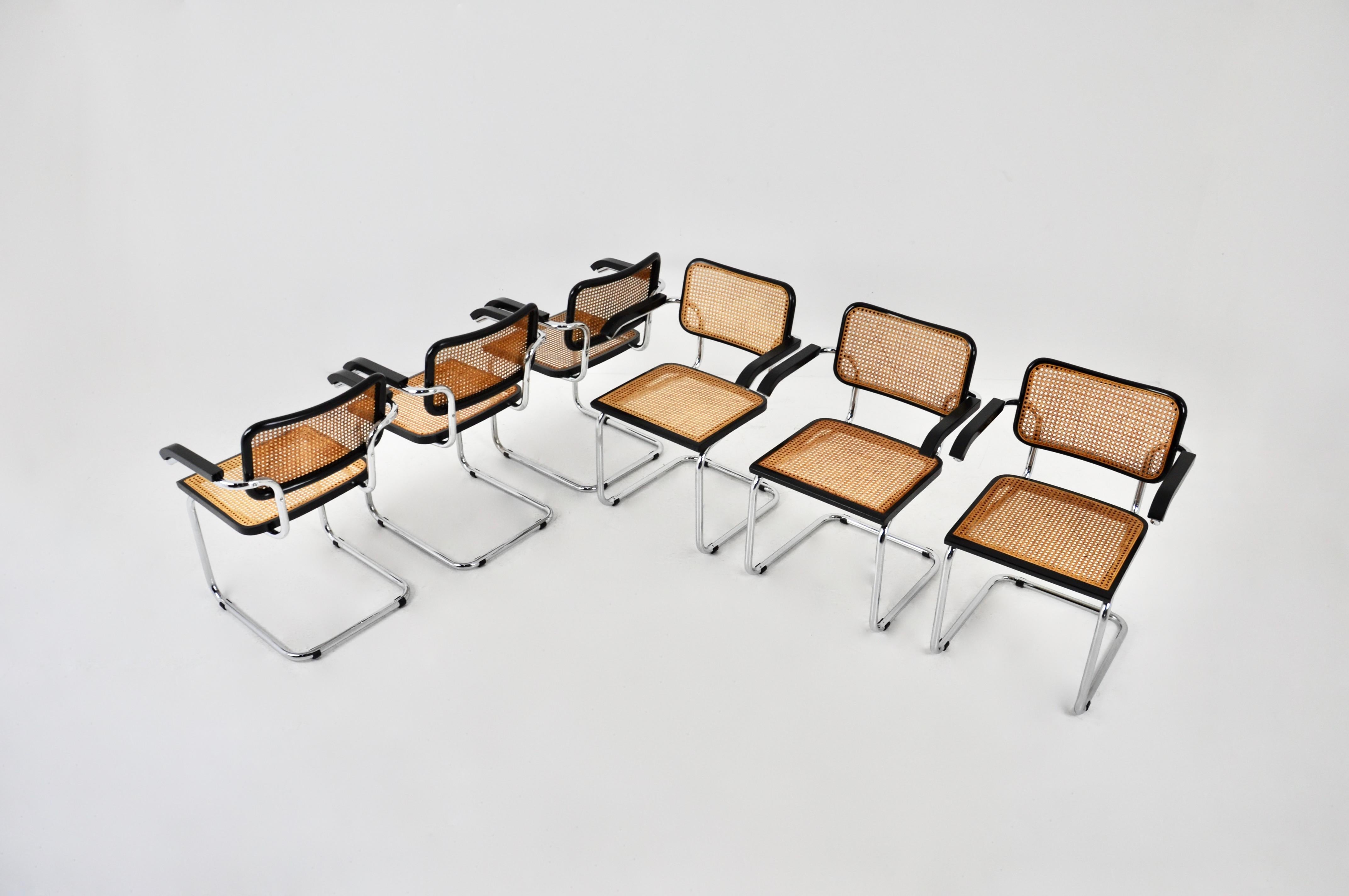 Italian Dining Chairs Style B32 by Marcel Breuer Set of 6