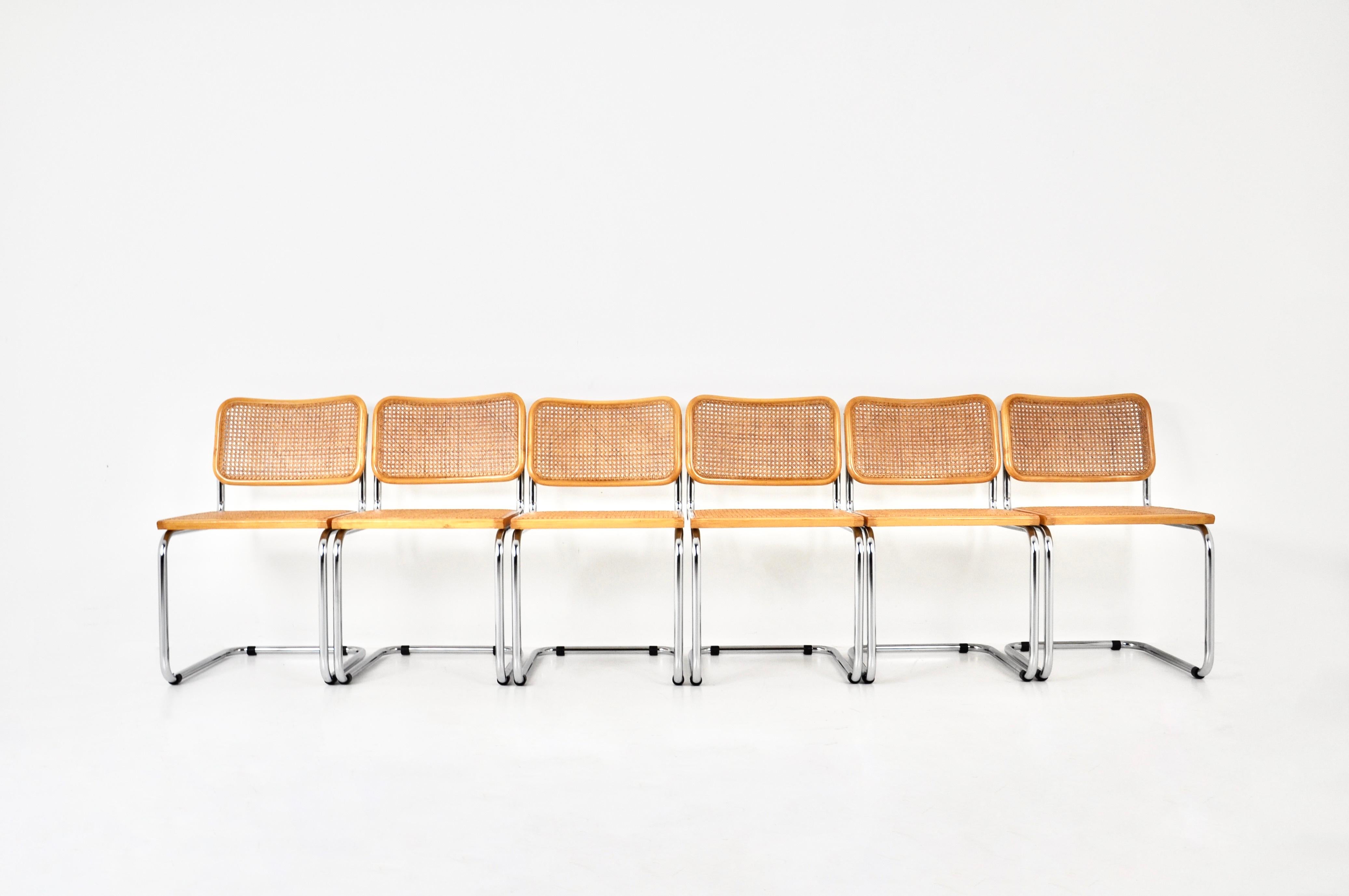 Italian Dining Chairs Style B32 by Marcel Breuer, set of 6